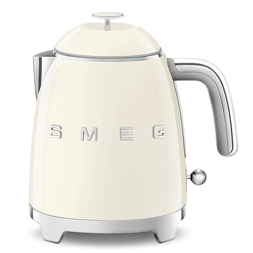 SMEG Mini 50's Retro Style 3 Cup Electric Kettle with Double Wall Anti Slip Base and Water Level Indicator (Cream)