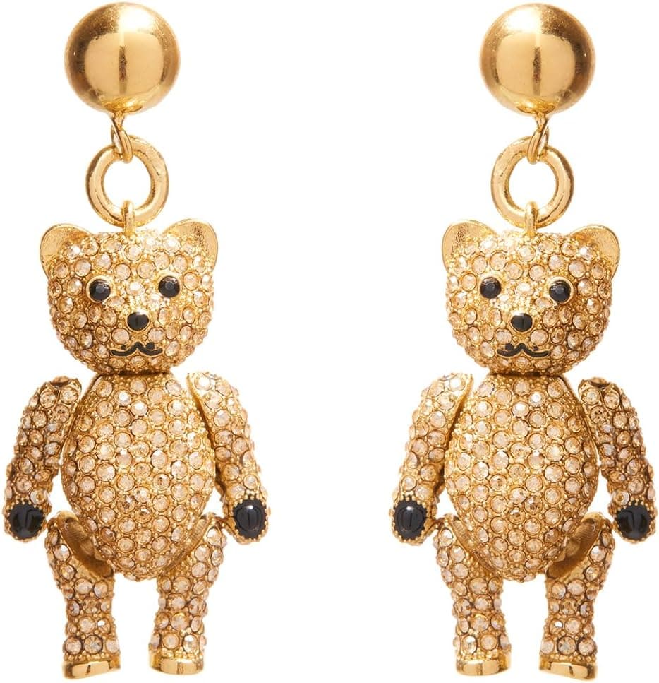 Baby Bear Crystal Earrings Golden Shadow