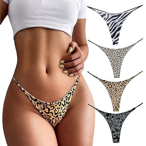 Aogda Thong for Women Cotton Underwear Low Rise Panties Woman G-String Thongs