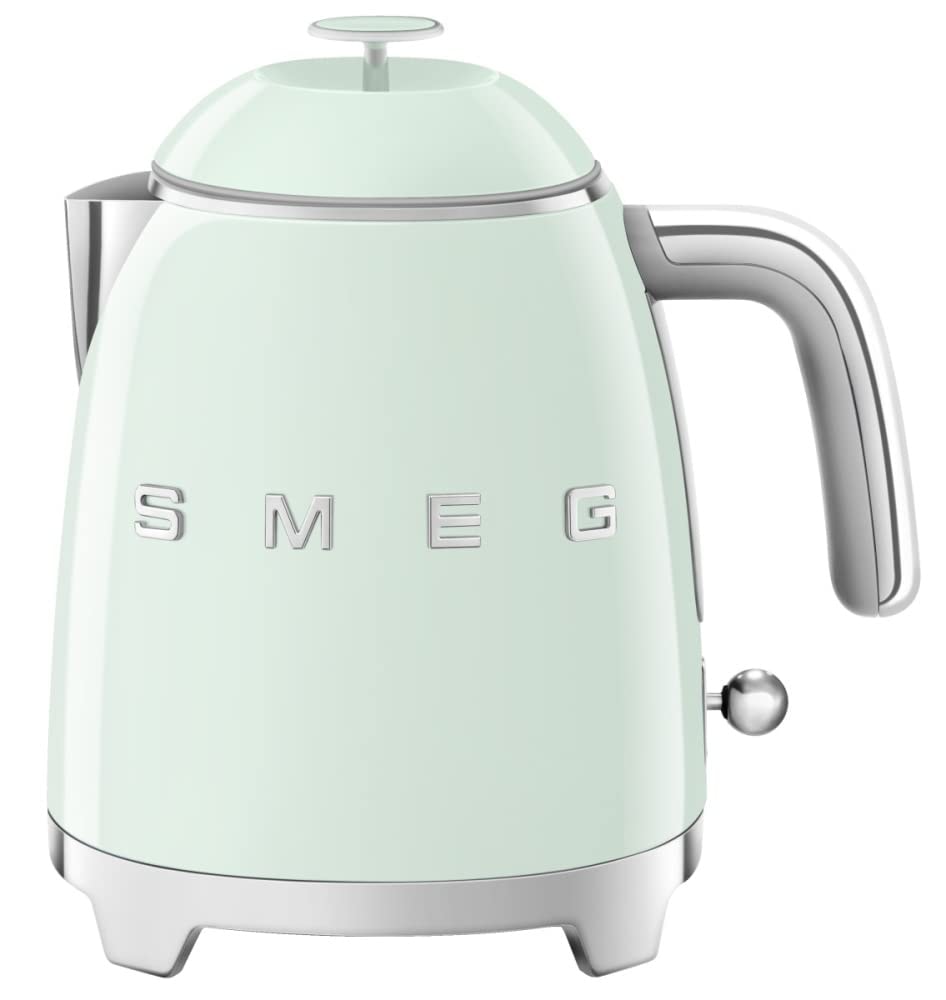 SMEG Mini 50's Retro Style 3 Cup Electric Kettle with Double Wall Anti Slip Base and Water Level Indicator (): Pastel Green