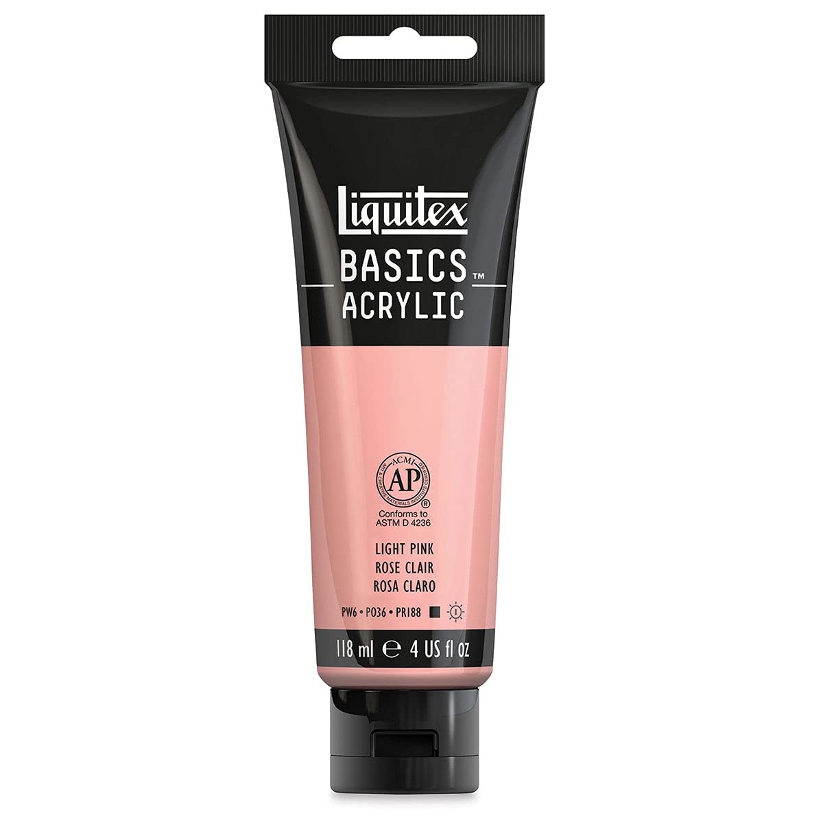 Liquitex BASICS Acrylic Paint, 118ml (4-oz) Tube, Light Pink: Light Pink 4 Fl Oz (Pack of 1)