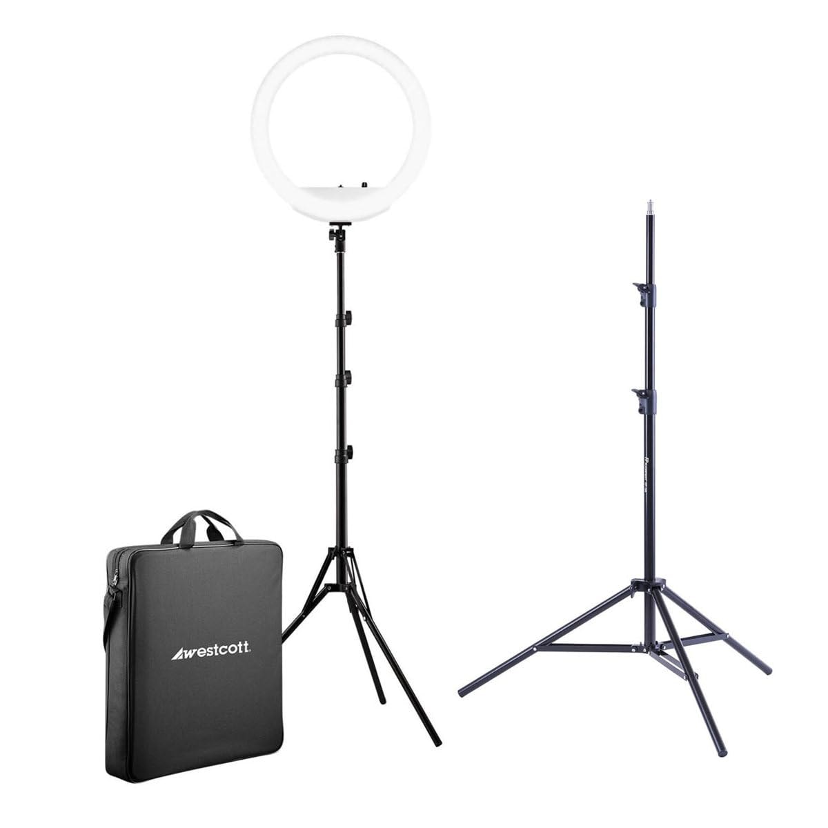 Westcott 18" Bi-Color LED Ring Light Kit with Batteries & Stand - with Extra Light Stand: Westcott 18" Bi-Color LED Ring Light Kit with Batteries & Stand - with Extra Light Stand