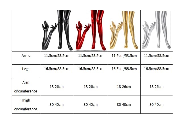 SATINIOR Women's Carnival Halloween Costume Elastic Spandex Shiny Wet Long Gloves and Thigh High Stockings - Image 7