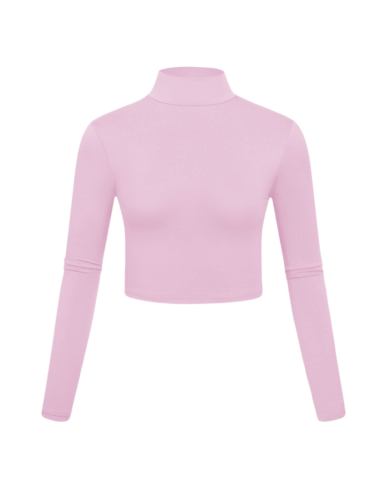 Kindcall Lightweight Mock Turtleneck Crop Tops Long Sleeve Casual Base Layer for Women: Kindcall Lightweight Mock Turtleneck Crop Tops Long Sleeve Casual Base Layer for Women