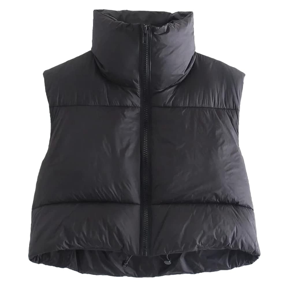 KEOMUD Women's Winter Crop Vest Lightweight Sleeveless Warm Outerwear Puffer Vest Padded Gilet: KEOMUD Women's Winter Crop Vest Lightweight Sleeveless Warm Outerwear Puffer Vest Padded Gilet