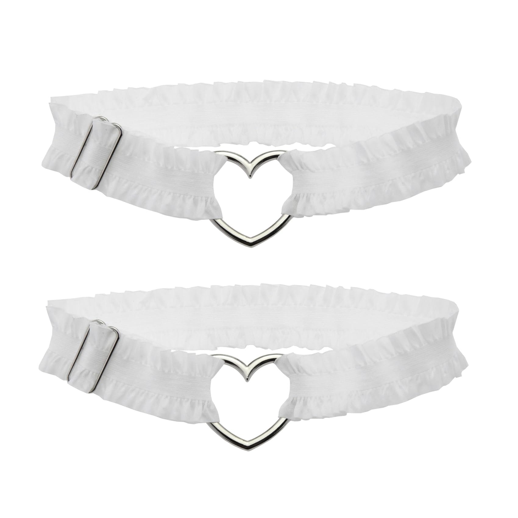 alisikee 2Pcs Adjustable Heart Lace Thigh Garter for Wedding Bride, Elastic Leg Garters Belt for Women Parties: alisikee 2Pcs Adjustable Heart Lace Thigh Garter for Wedding Bride, Elastic Leg Garters Belt for Women Parties