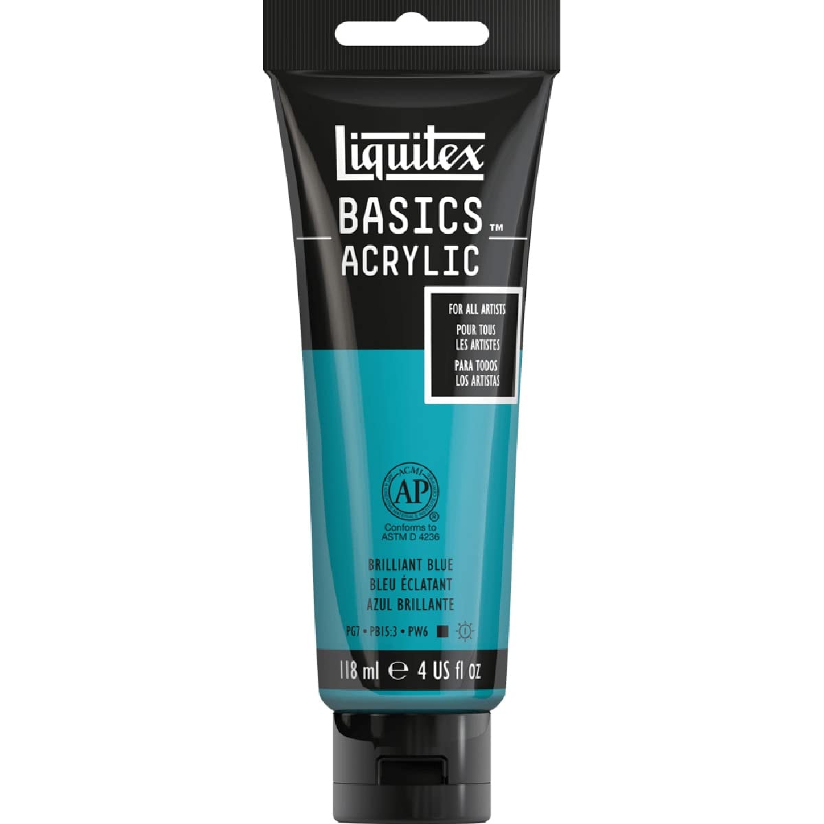 Liquitex BASICS Acrylic Paint, 118ml (4-oz) Tube, Brilliant Blue: Brilliant Blue 4 Fl Oz (Pack of 1)