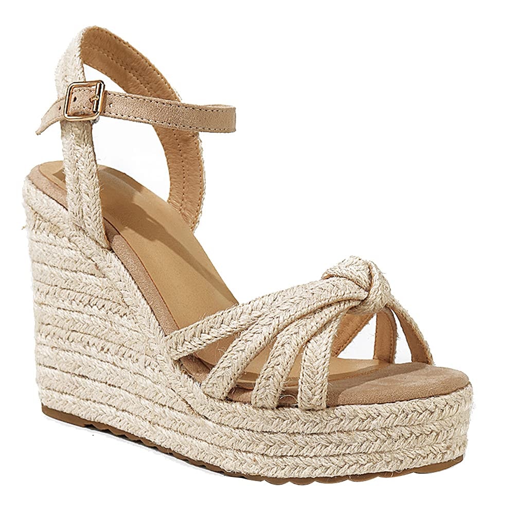 mikarka Sandals for Women, Platform Ankle Strap Womens Sandals Open Toe Espadrille Wedge Sandals for Women Concise Casual Summer Womens Shoes - Image 1