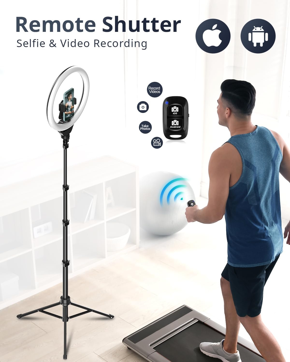 UBeesize 12'' Selfie Ring Light with 62’’ Tripod Stand for Video Recording, Live Streaming(YouTube, Instagram, TIK Tok), Compatible with Phones, Cameras and Webcams - Image 5