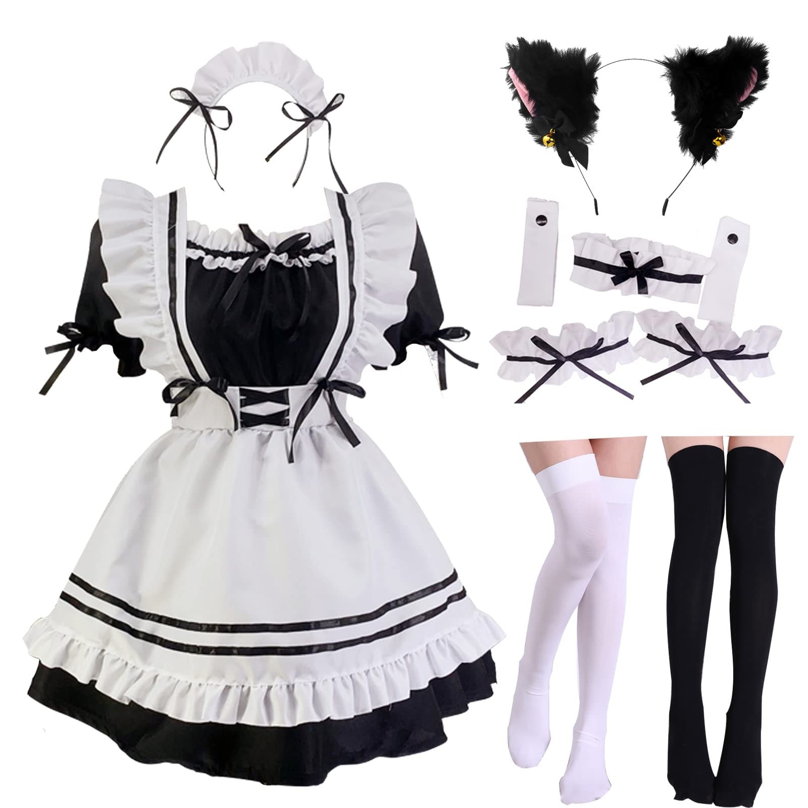 Japanese Anime Cosplay Maid Outfit Dress Japanese Maid Outfit Set Cute Halloween Makeup Cosplay Costume - Image 1