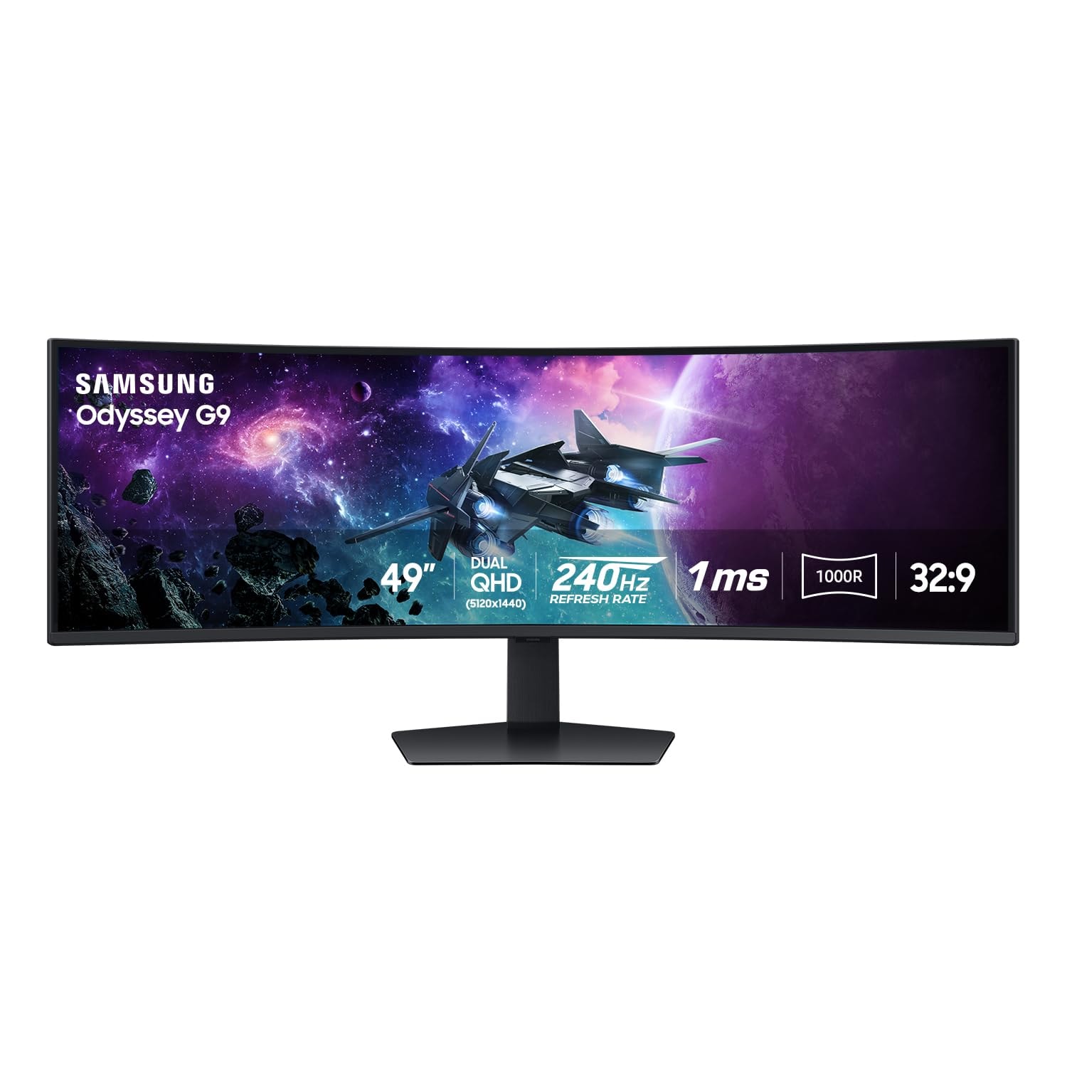 SAMSUNG 49” Odyssey G9 Series DQHD 1000R Curved Gaming Monitor, 1ms(GtG), VESA DisplayHDR 1000, 240Hz, AMD FreeSync Premium Pro, Height Adjustable Stand, Ultrawide Screen, LS49CG954ENXZA, 2024: 240Hz Refresh Rate Dual QHD Resolution DP Cable