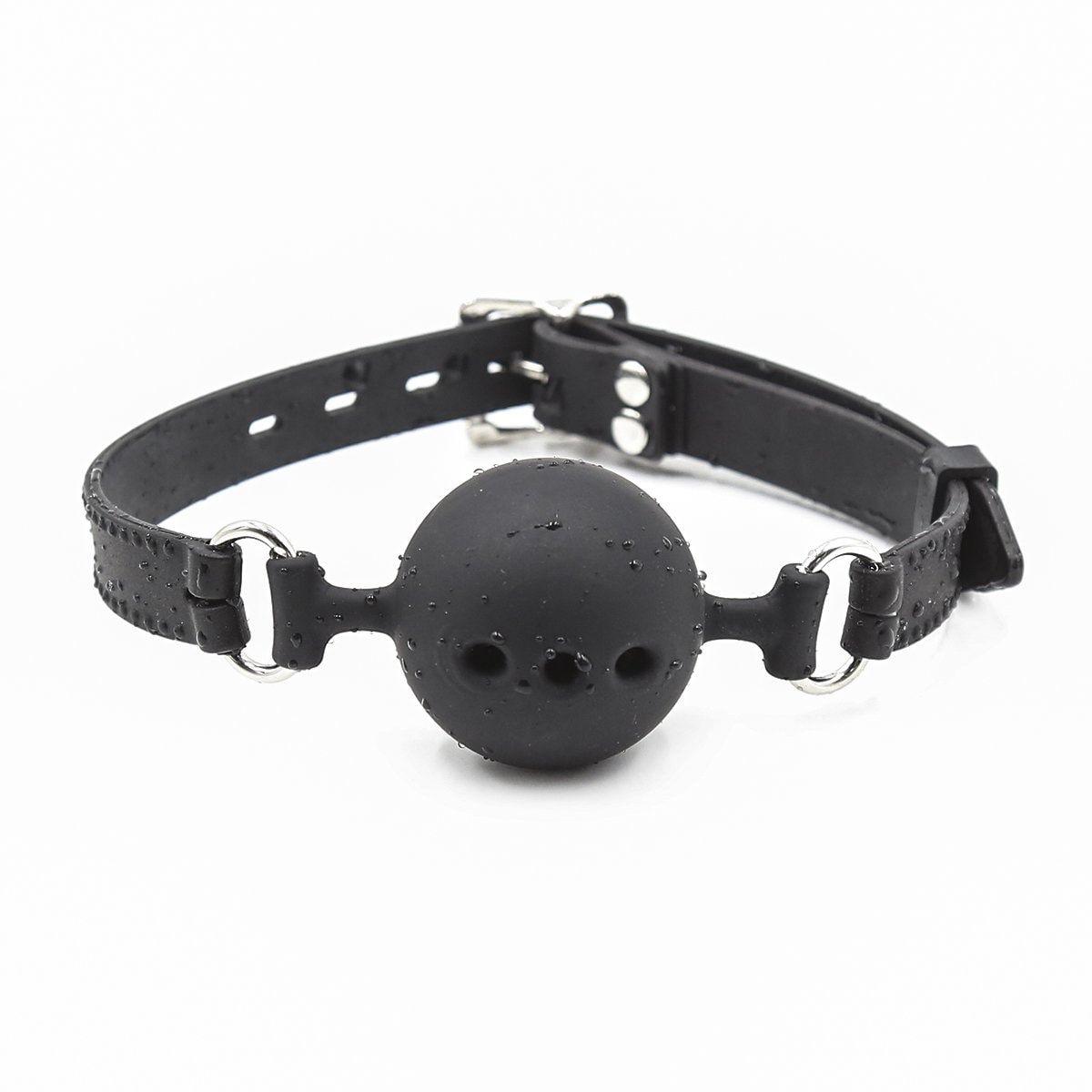 Silicone Breathable Ball Gag for Adult Bondage Restraints Sex Play (Black, 1.5in Ball): Black 1.5in Ball