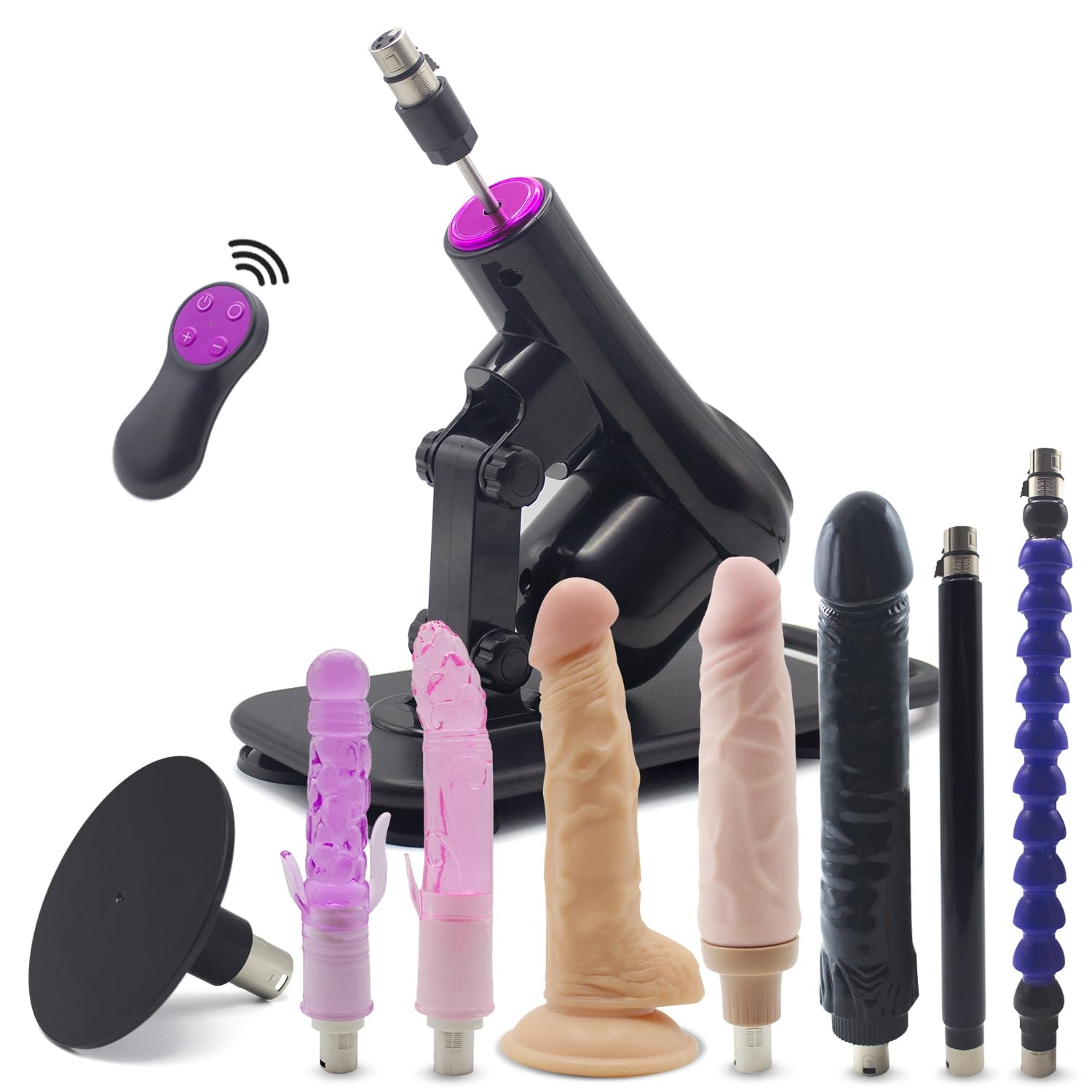 Sex Machine Male Sex Toys with Big Black Dildo Remote Controlled Thrusting Dildo Machine for Men and Women Automatic Love Machine with 8 Attachments 3XLR Connector: Sex Machine Male Sex Toys with Big Black Dildo Remote Controlled Thrusting Dildo Machine for Men and Women Automatic Love Machine with 8 Attachments 3XLR Connector