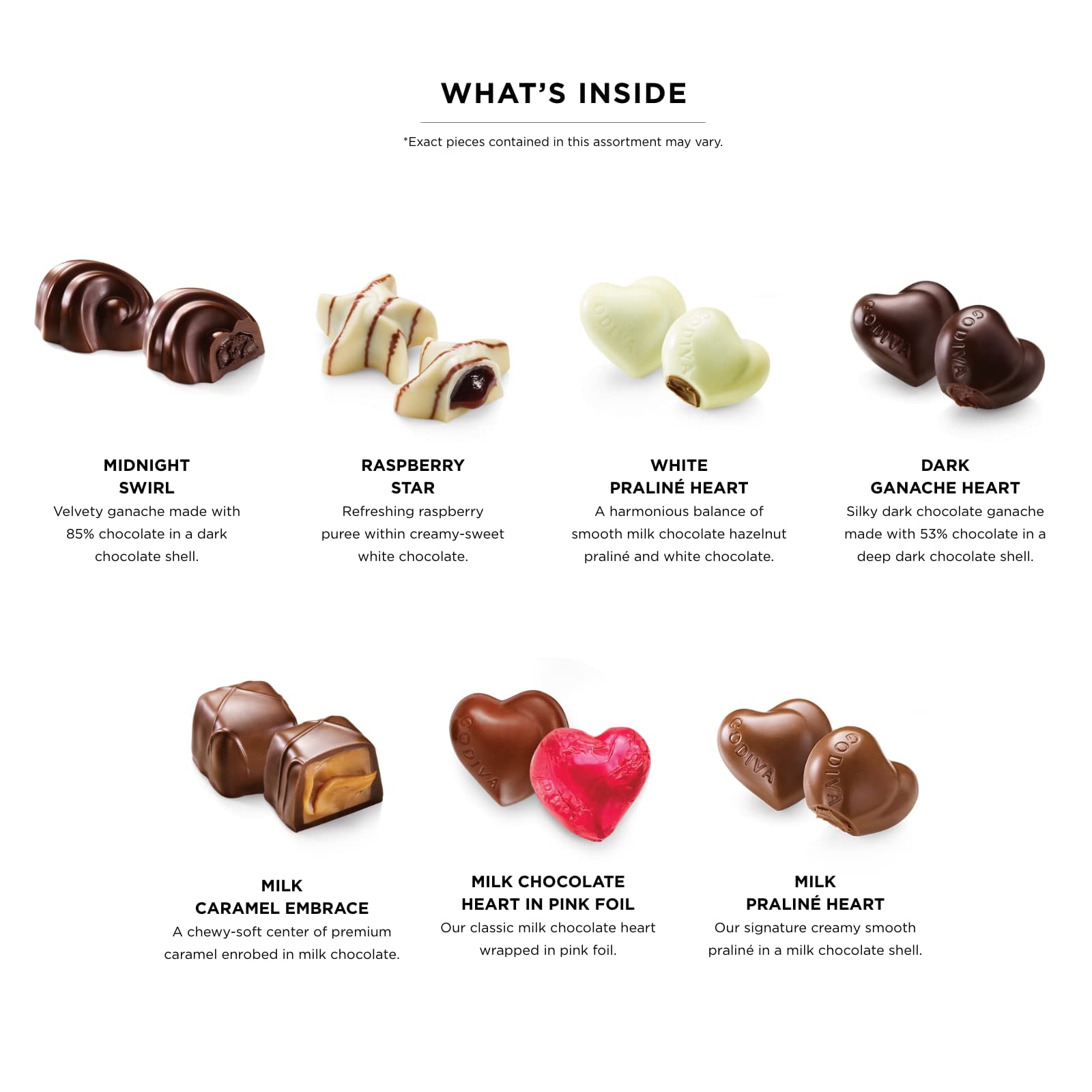 Godiva Chocolatier Valentine’s Day Heart Chocolate Gift Box - 14 Piece Assorted Milk, White and Dark Chocolate with Gourmet Fillings – Elegant Treat for Women or Men - Image 2