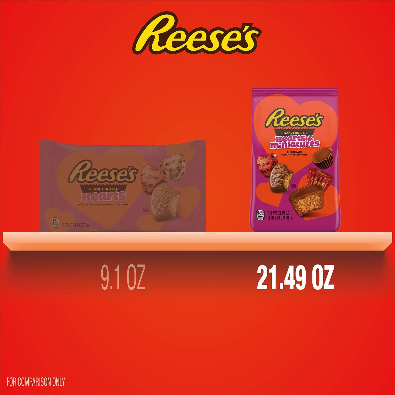 REESE'S Assorted Chocolate Peanut Butter Shapes, Candy Bag 21.49oz - Image 8