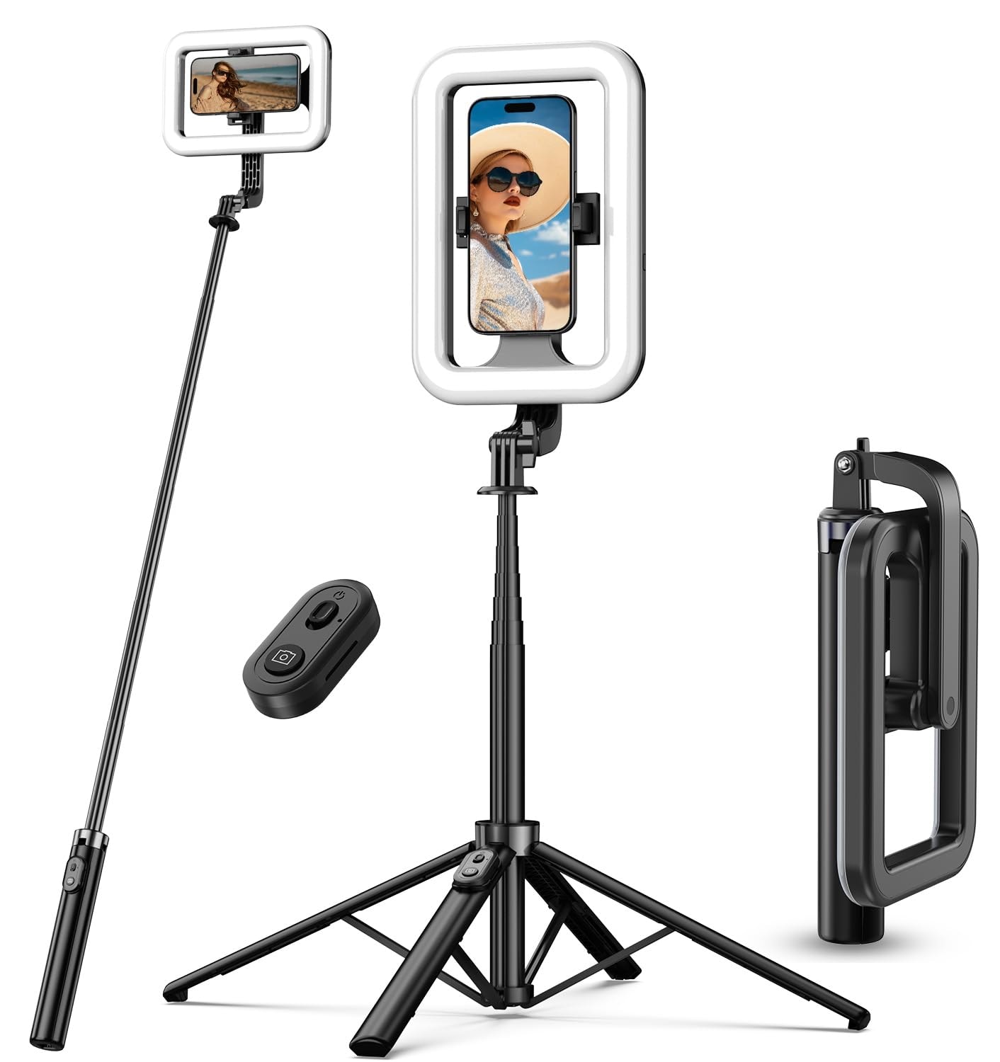 M MYBAT PRO Selfie Ring Light with 72" Tripod Stand - Extendable Selfie Stick with Light for Phone, Live Streaming, Makeup, Travel, Gaming, Video, Includes Phone Holder& USB-C Powered: M MYBAT PRO Selfie Ring Light with 72" Tripod Stand - Extendable Selfie Stick with Light for Phone, Live Streaming, Makeup, Travel, Gaming, Video, Includes Phone Holder& USB-C Powered