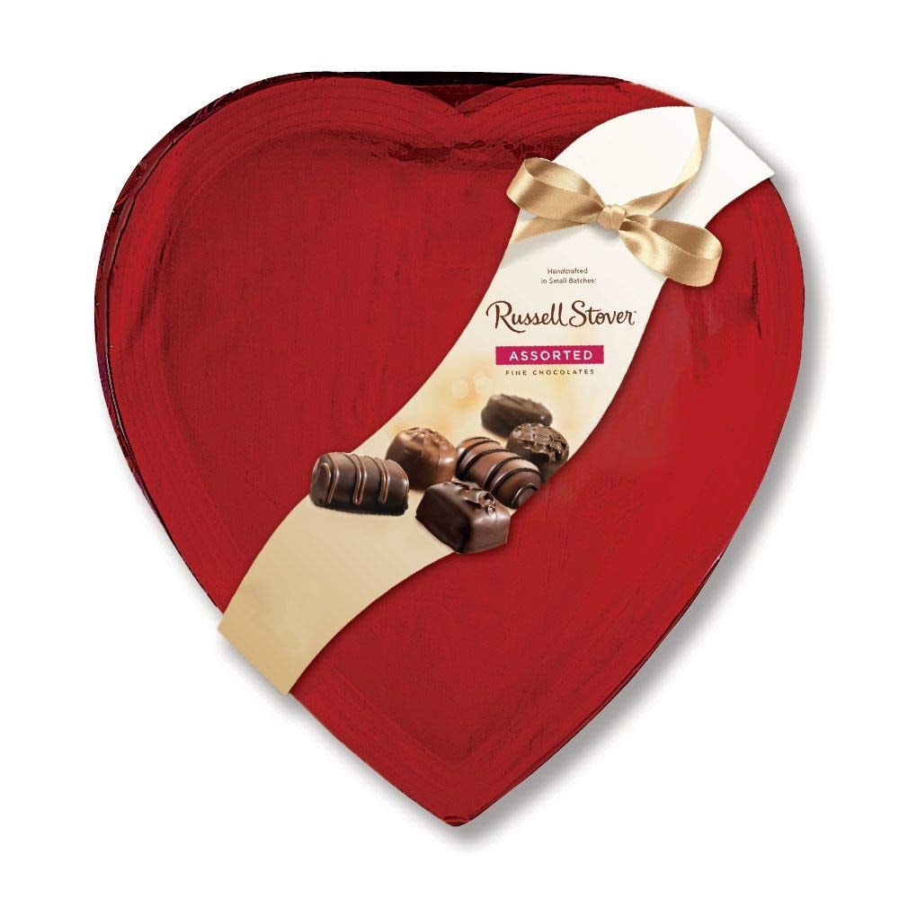 Russell Stover Red Foil Heart Box of Valentines Assorted Chocolates, 20 Ounce (35 Pieces) - Image 1