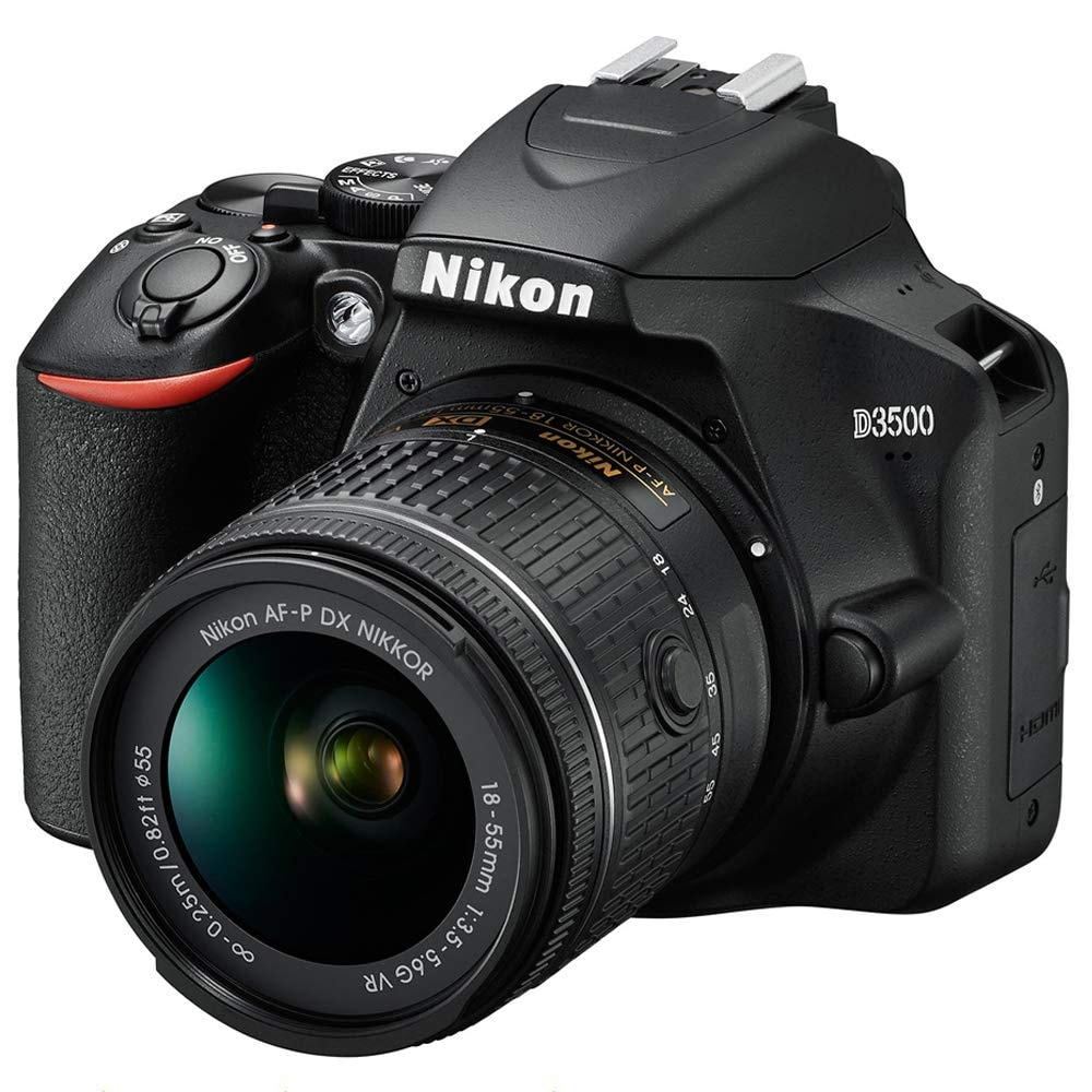 Nikon D3500 24.2MP DSLR Camera with AF-P DX NIKKOR 18-55mm f/3.5-5.6G VR Lens (1590B) – (Renewed): Black