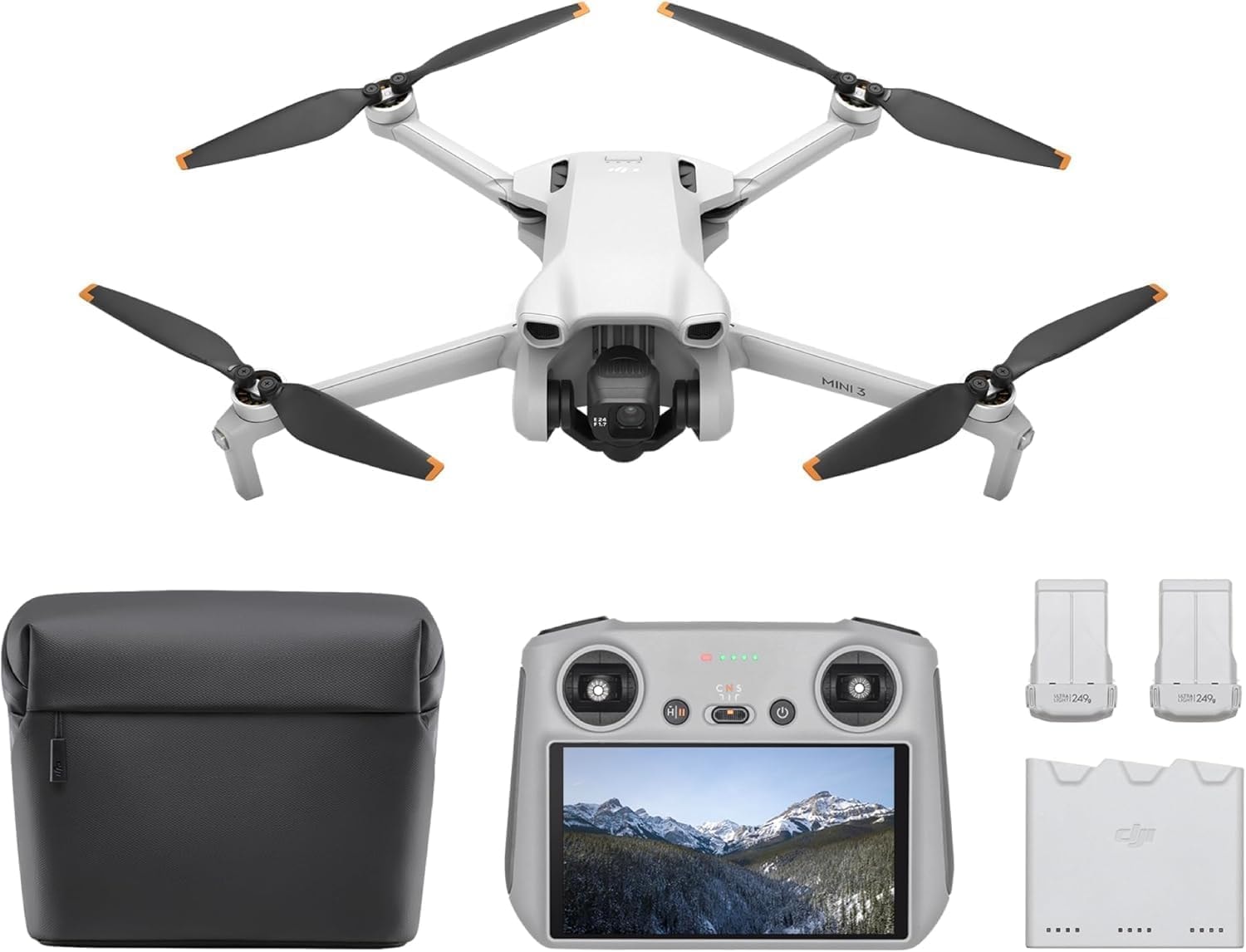 , Lightweight 3x Mechanical Gimbal Drones with Camera for Adults 4K, 38-min Flight Time, up to 32800ft (10km) Video Transmission, Vertical Shooting, GPS Auto Return Integrated: DJI Mini 3 Fly More Combo (DJI RC)