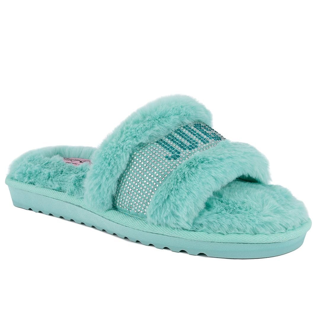 Juicy Couture Women's Slide Slipper Sandals With Faux Fur: Juicy Couture Women's Slide Slipper Sandals With Faux Fur