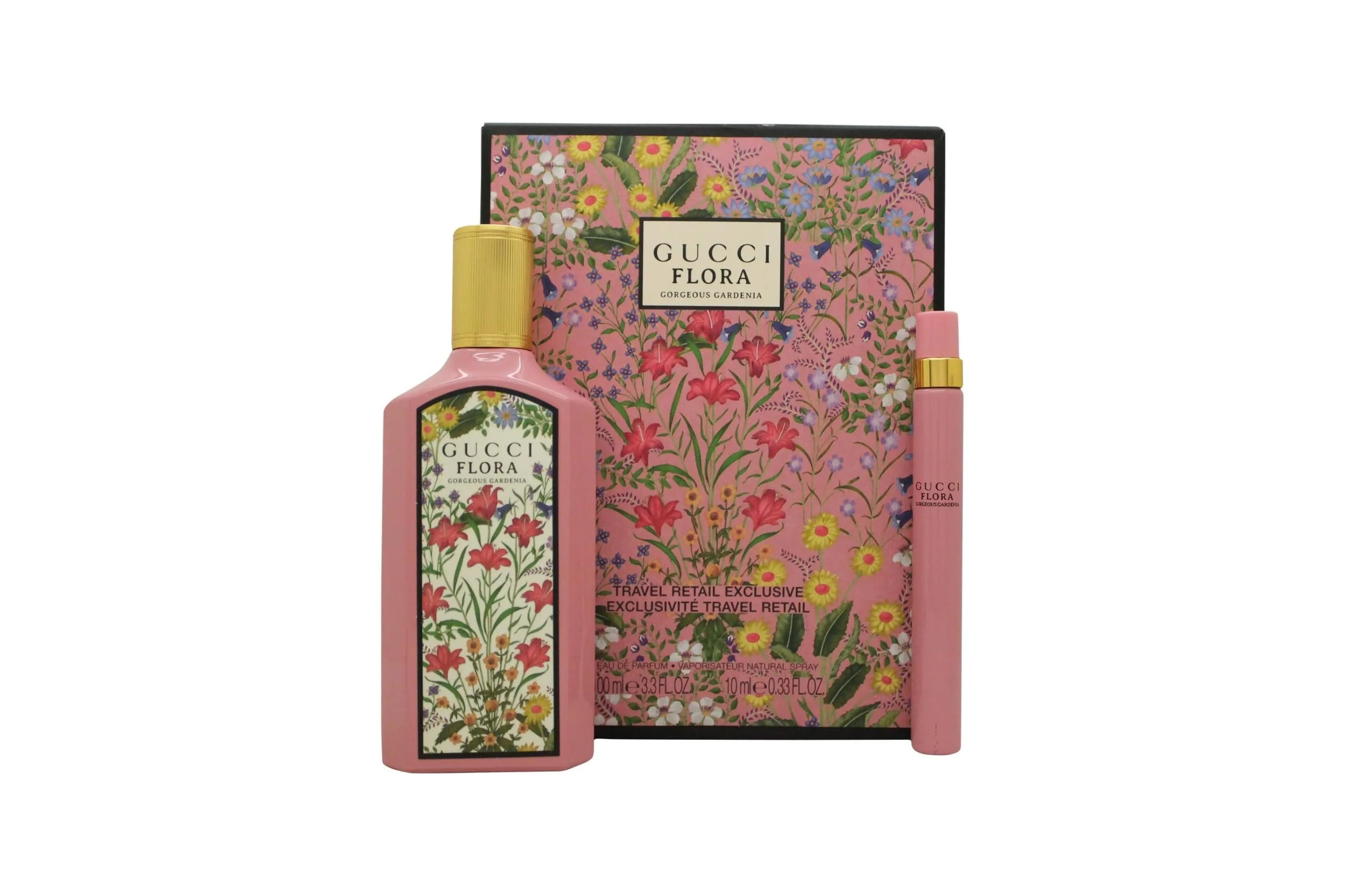 Gucci Flora Gorgeous Gardenia Gift Set for Women Eau de Parfum Spray 3.3 Ounce + Travel spray EDP 0.33 Oz: Gucci Flora Gorgeous Gardenia Gift Set for Women Eau de Parfum Spray 3.3 Ounce + Travel spray EDP 0.33 Oz