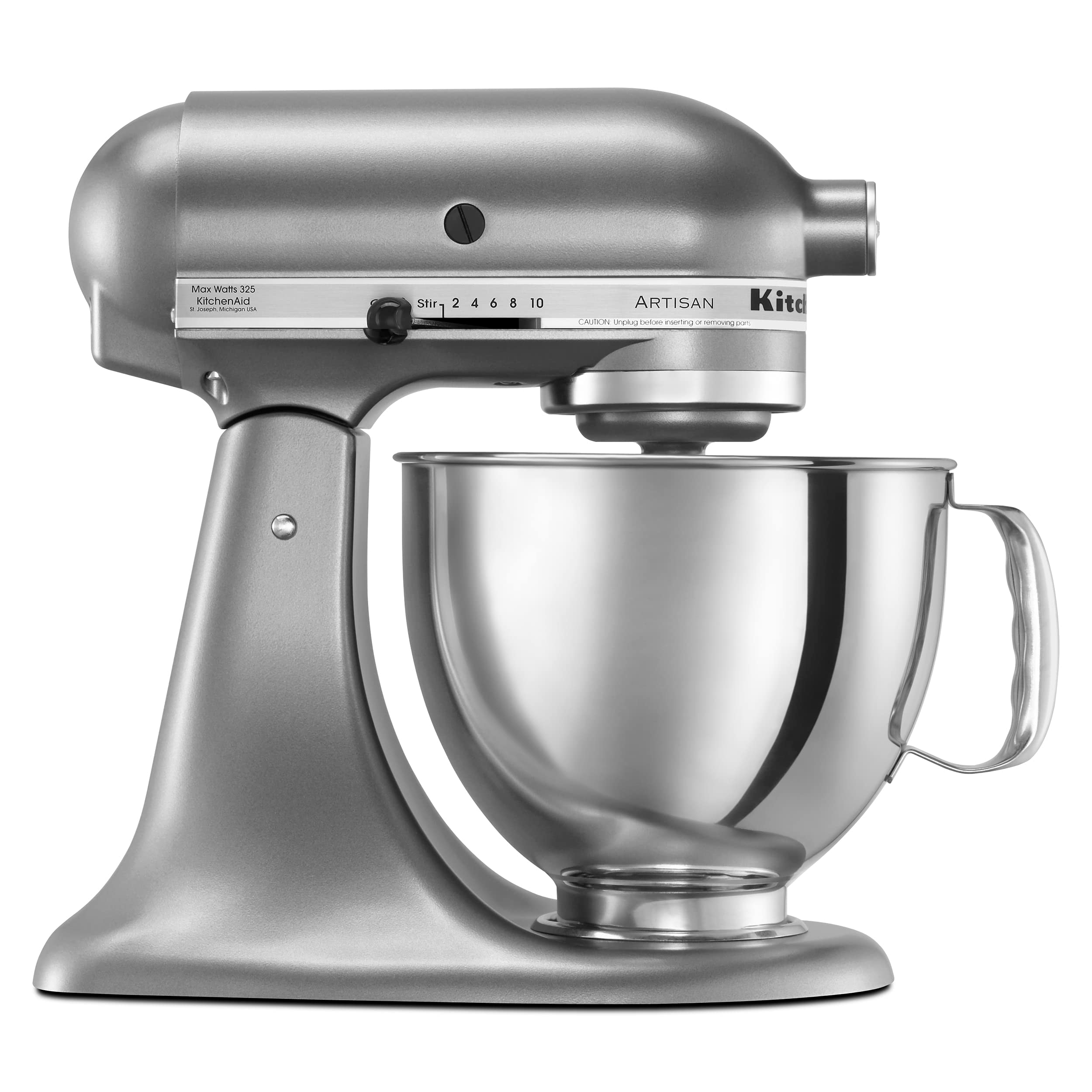 KitchenAid Artisan Series 5 Quart Tilt Head Stand Mixer with Pouring Shield KSM150PS,: Contour Silver