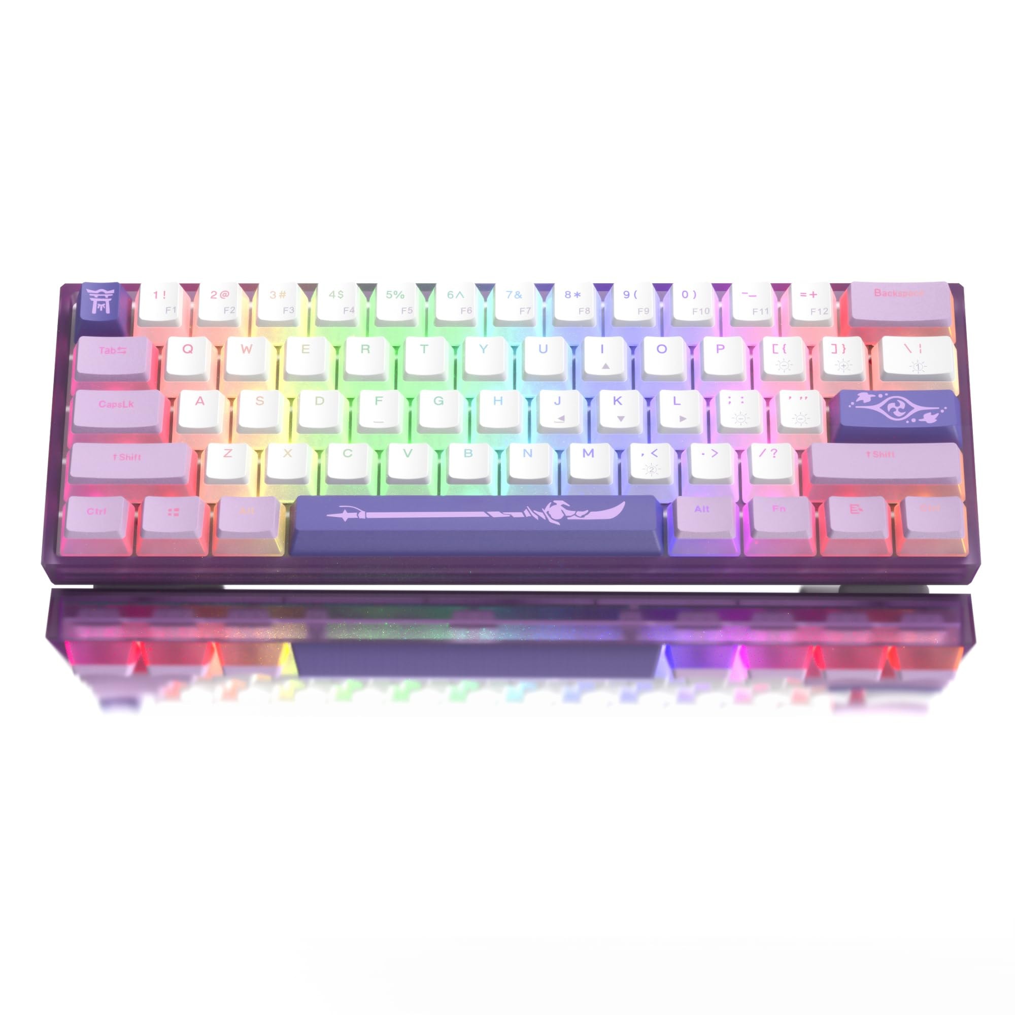 Womier 60% Percent Keyboard,WK61 Mechanical RGB Wired Gaming Keyboard,Hot-Swappable Creamy Key Board with PBT Keycaps,Linear Red Switch for Windows/MAC (): Purple