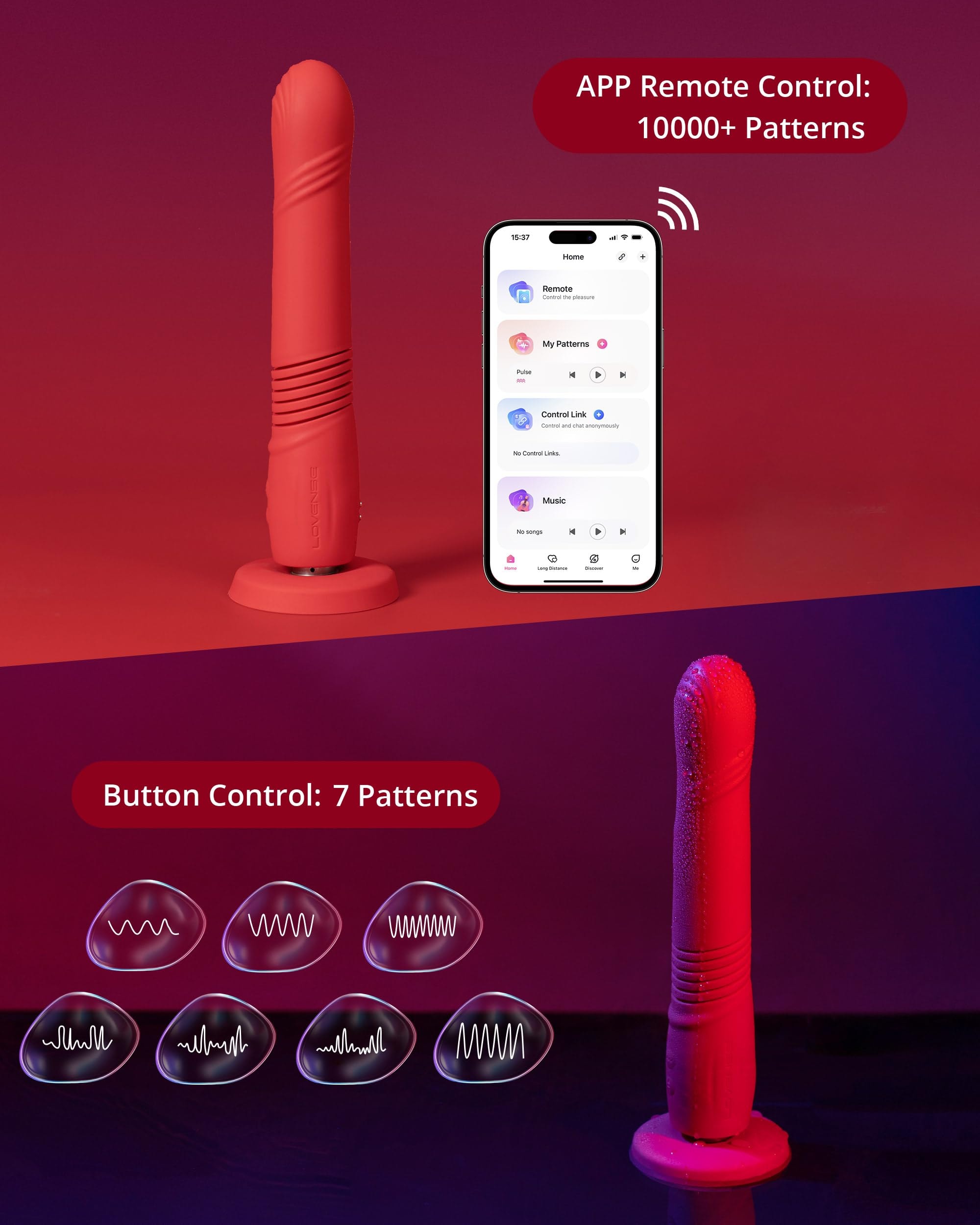 LOVENSE Gravity G Spot Thrusting Vibrator, App Remote Control G-Spot Vibrator for Women Rechargeable G Spot Dildo Thrusting & Vibrating Modes, Bluetooth Adult Sex Toys for Couples Play - Image 4