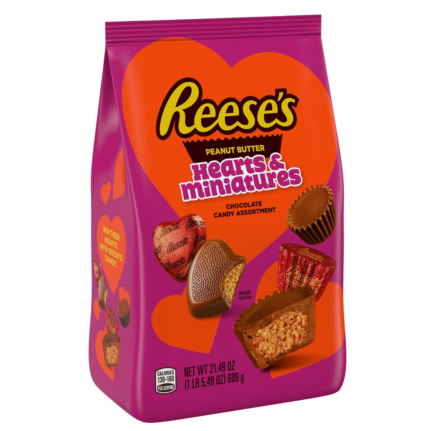 REESE'S Assorted Chocolate Peanut Butter Shapes, Candy Bag 21.49oz - Image 2