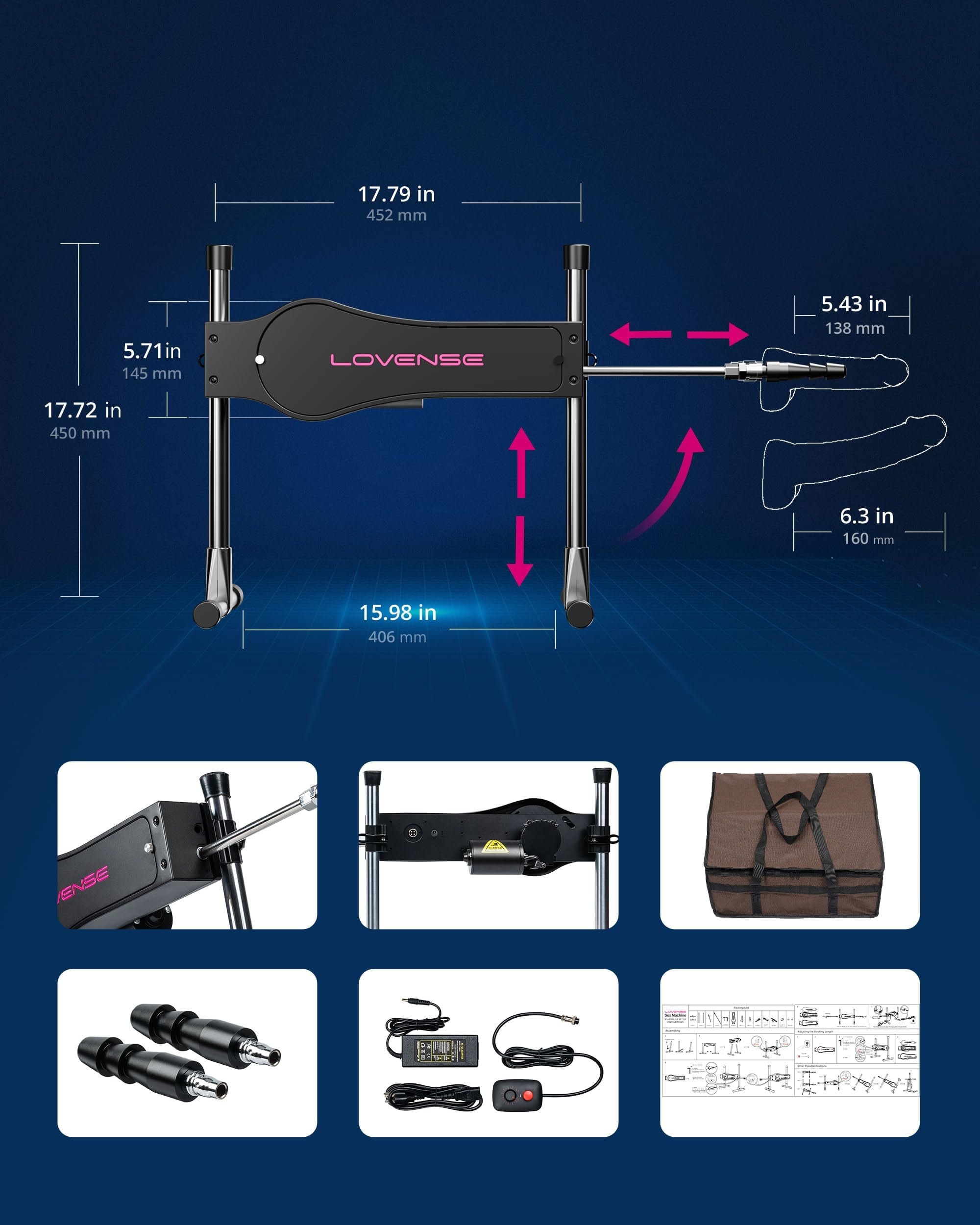 LOVENSE Automatic Sex Machine Sex Toys, Dual-Penetration Vaginal/Anal Massager, Electric Thrusting Dildo Machine Device with Adjustable Speed for Single, Couples - Image 7