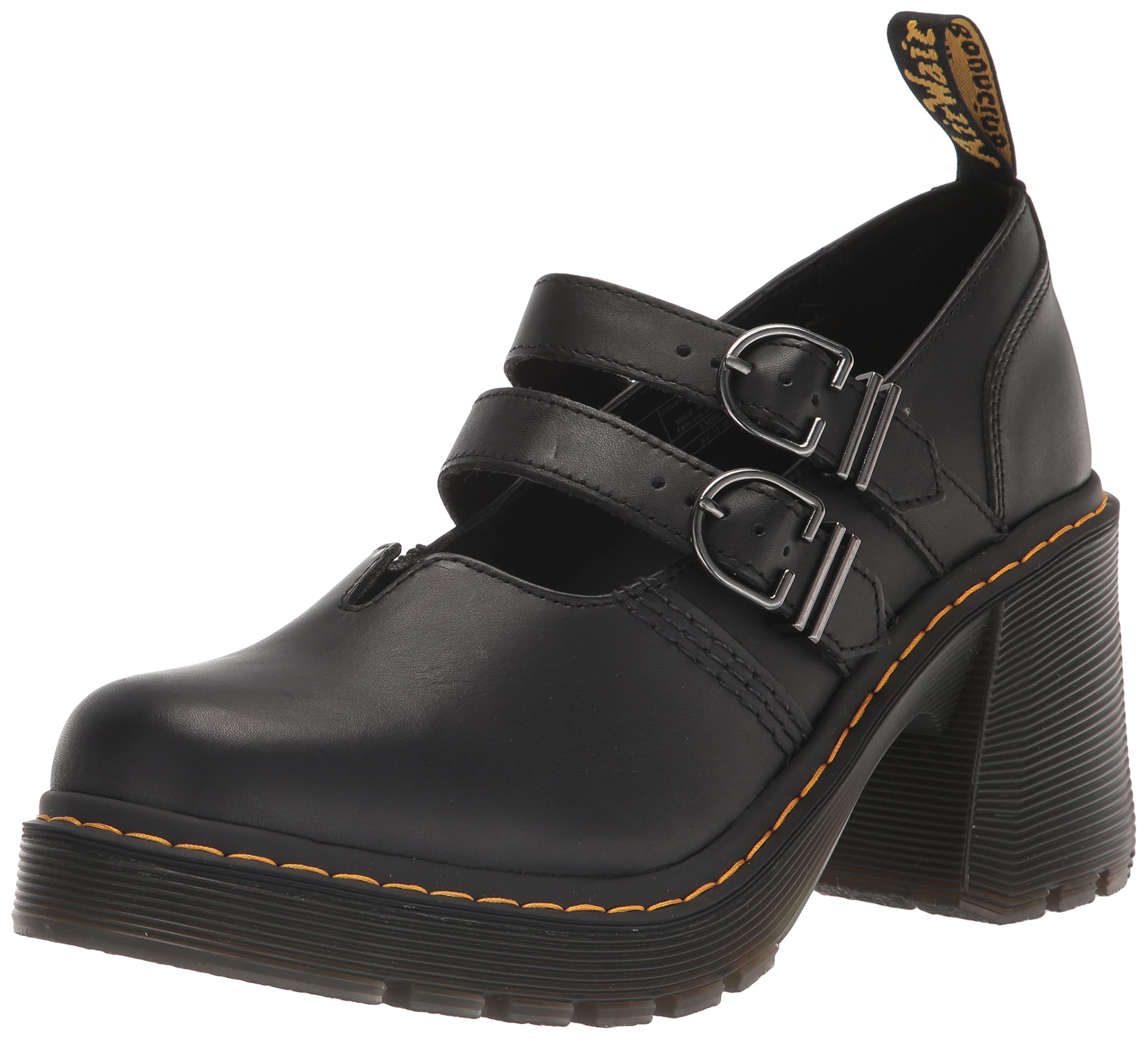 Dr. Martens Women's Eviee Platform: 7 Black Sendal