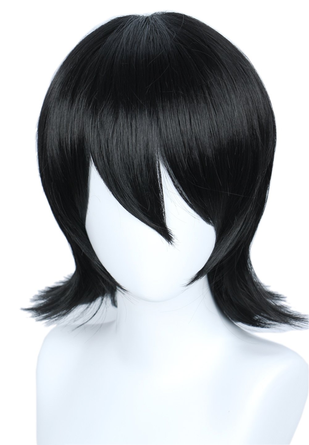 Linfairy Unisex Short Black Straight Cosplay Wig Halloween Costume Wig for Women: Linfairy Unisex Short Black Straight Cosplay Wig Halloween Costume Wig for Women