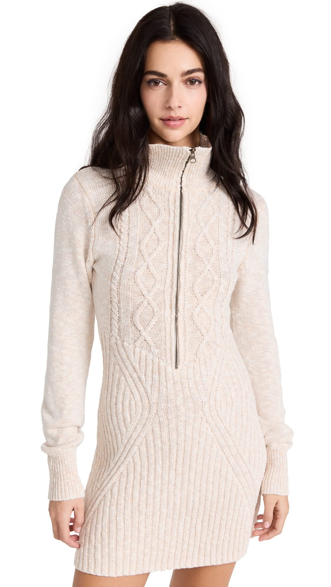 Free People Women's Mont Blanc Mini Dress: Small Tan