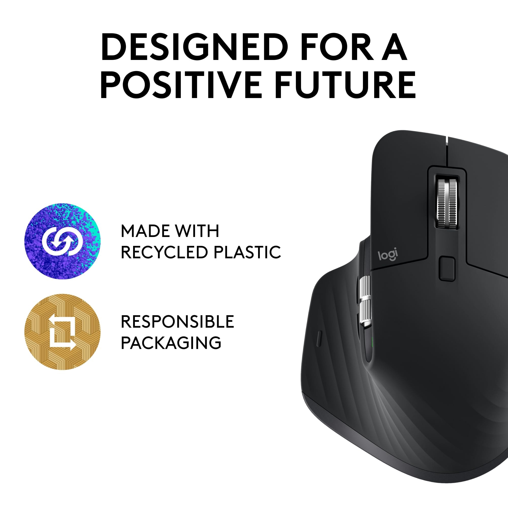 Logitech MX Master 3S - Wireless Performance Mouse with Ultra-fast Scrolling, Ergo, 8K DPI, Track on Glass, Quiet Clicks, USB-C, Bluetooth, Windows, Linux, Chrome - Graphite - Image 6