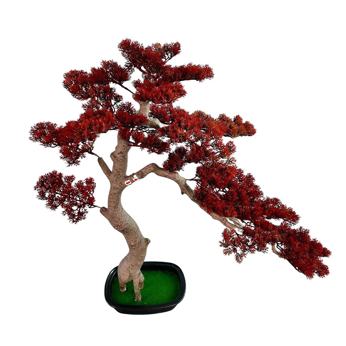 VIGGDA 3ft（43in） Artificial Bonsai Tree Juniper Faux Plants Indoor Big Fake Plants Decor with Ceramic Pots for Home Table Office Desk Bathroom Shelf Bedroom Living Room Farmhouse Decorations: Red