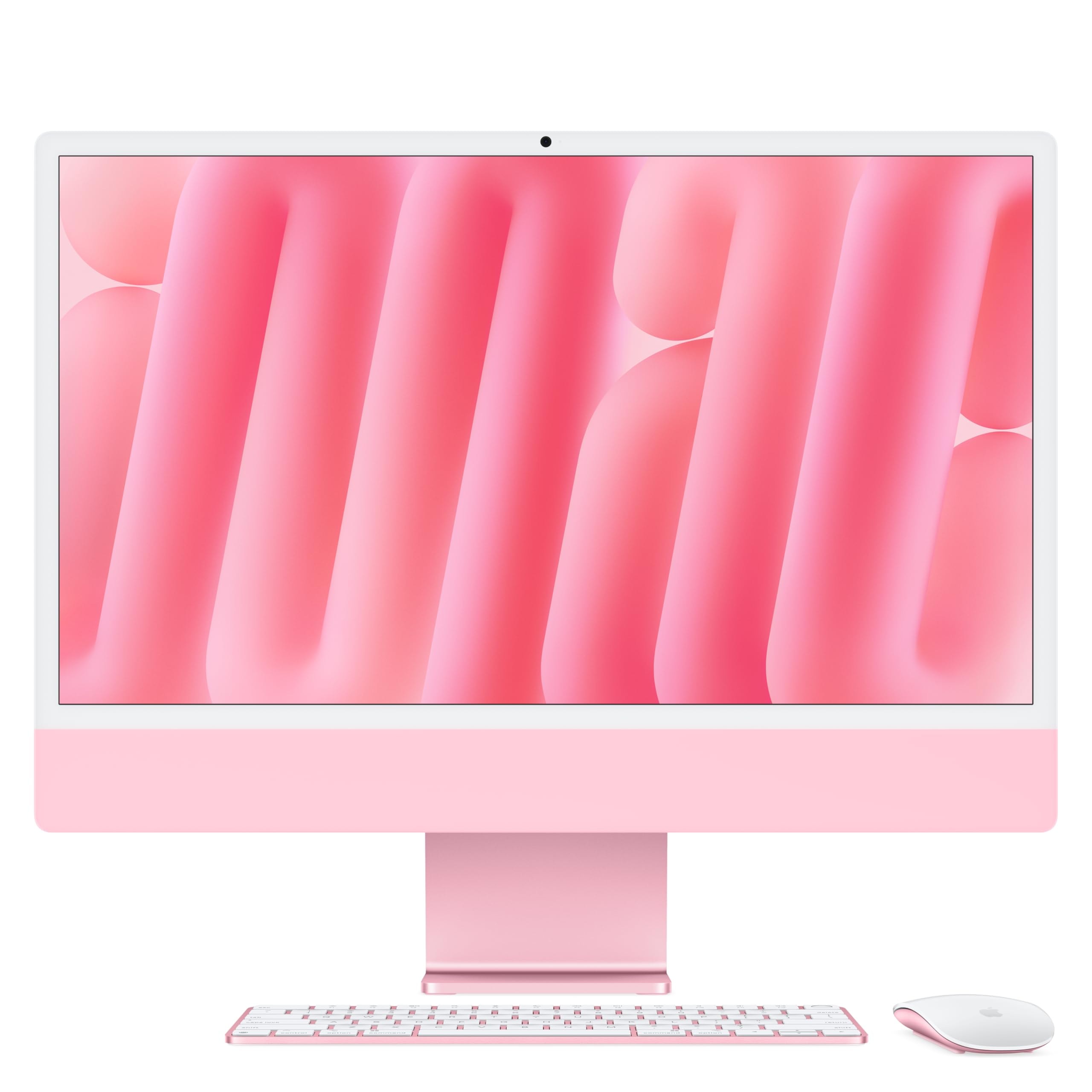 Apple 2024 iMac All-in-One Desktop Computer with M4 chip with 10-core CPU and 10-core GPU: Built for Apple Intelligence, 24-inch Retina Display, 16GB Unified Memory, 512GB SSD Storage; Pink: Standard Glass 16GB Unified Memory, 512GB SSD Storage Pink without AppleCare+