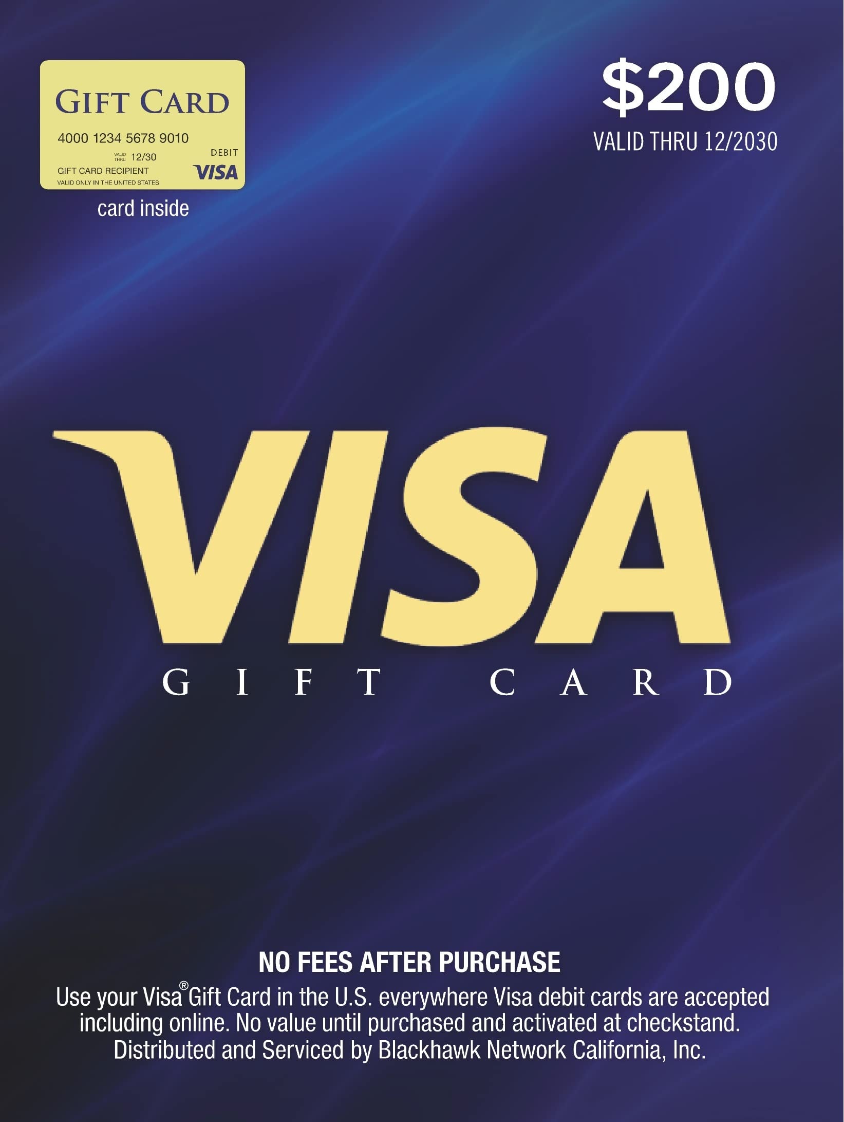 Visa $200 Gift Card (plus $6.95 Purchase Fee) - Image 1