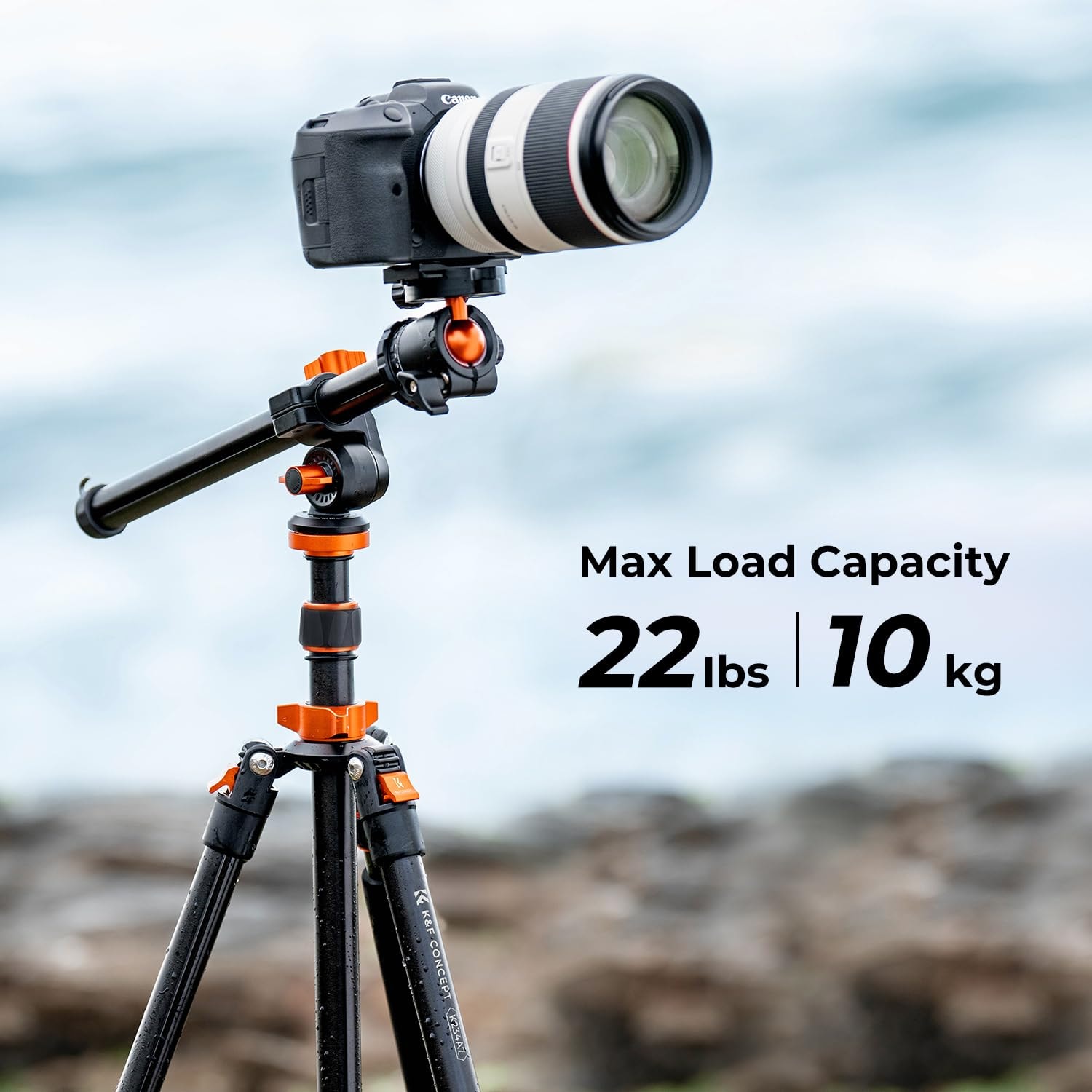 K&F Concept 78 inch Camera Tripod for DSLR Compact Aluminum Tripod with 360 Degree Ball Head and 10KG Load for Travel and Work  (S210) - Image 5