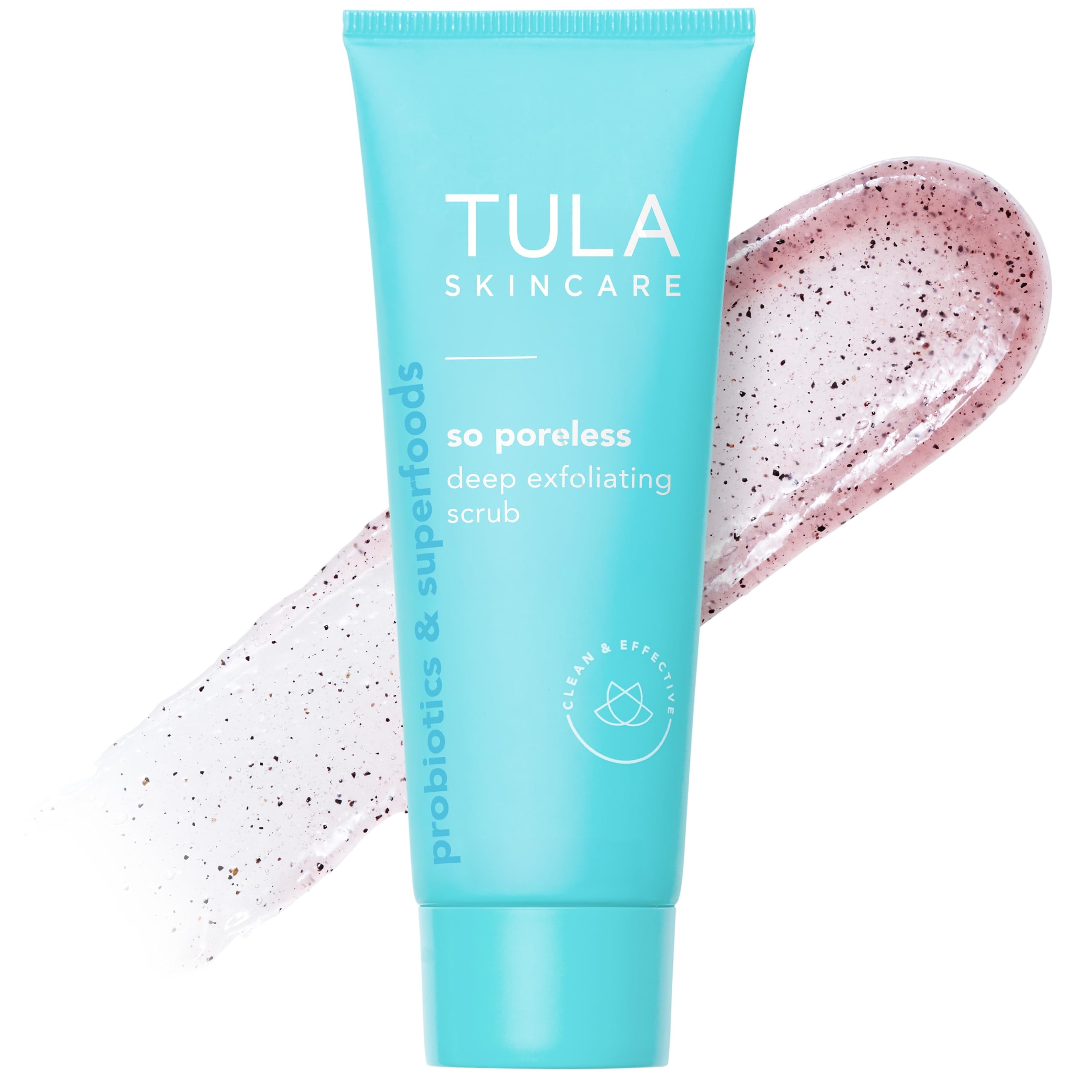 TULA Skin Care So Poreless Exfoliating Blackhead Scrub - Powerful and Gentle Exfoliation, Refreshing and Smoothing, Contains Probiotic Extracts, Volcanic Sand, Pink Salt, and Witch Hazel, 2.89 oz.: TULA Skin Care So Poreless Exfoliating Blackhead Scrub - Powerful and Gentle Exfoliation, Refreshing and Smoothing, Contains Probiotic Extracts, Volcanic Sand, Pink Salt, and Witch Hazel, 2.89 oz.