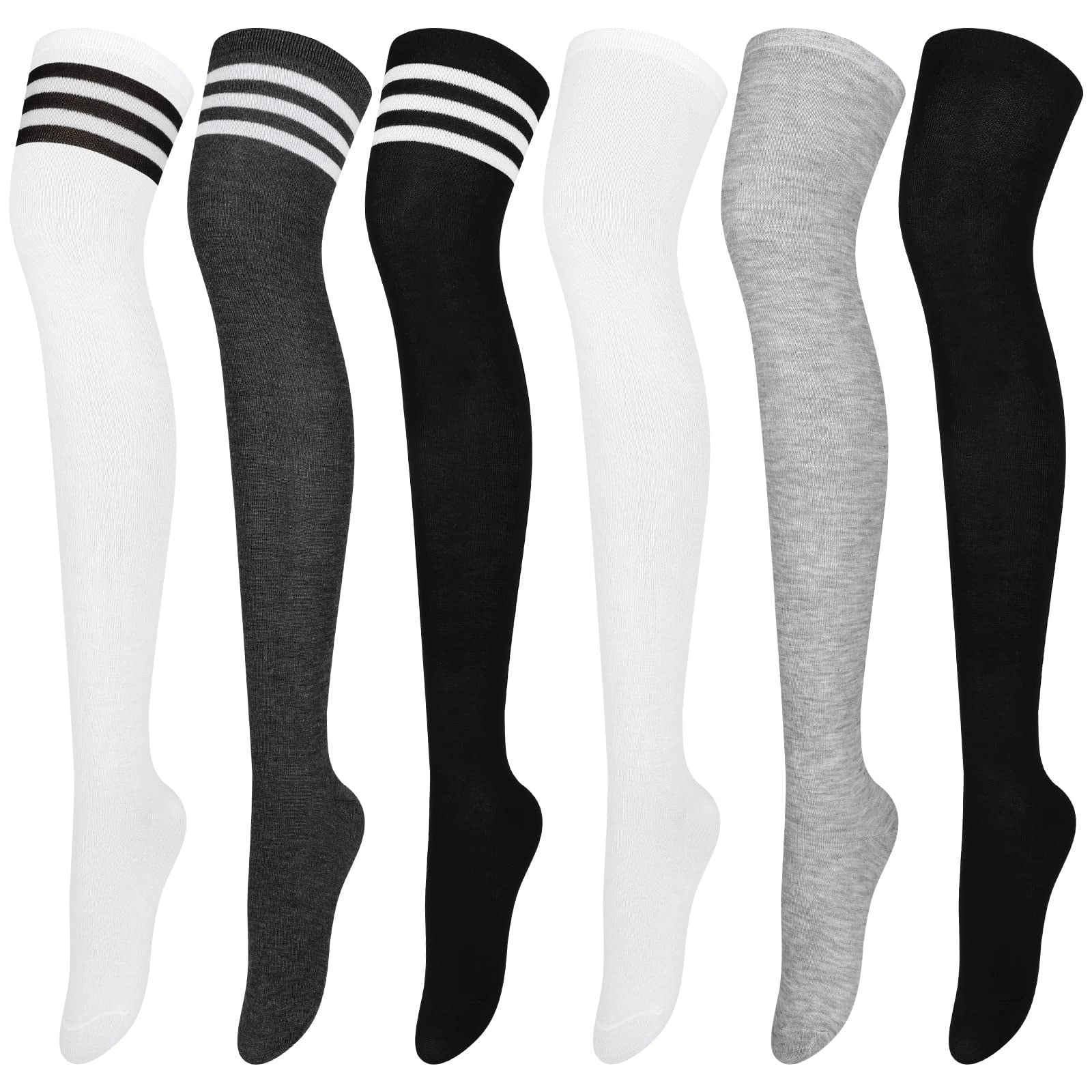 Aneco 6 Pairs Over Knee Thigh Socks Knee-High Warm Stocking Women Boot Sock Leg Warmer High Socks for Daily Wear, Cosplay: Aneco 6 Pairs Over Knee Thigh Socks Knee-High Warm Stocking Women Boot Sock Leg Warmer High Socks for Daily Wear, Cosplay