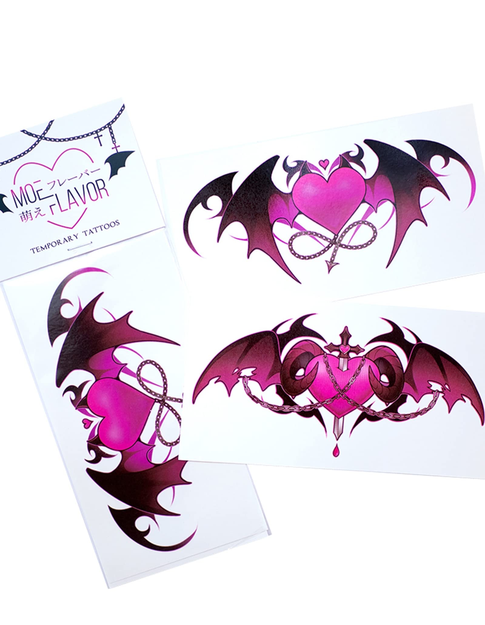 Kawaii Sexy Succubus Womb Temporary Tattoos | Realistic Fake Body Tattoo for Women's Sexy Cosplay (): 3D