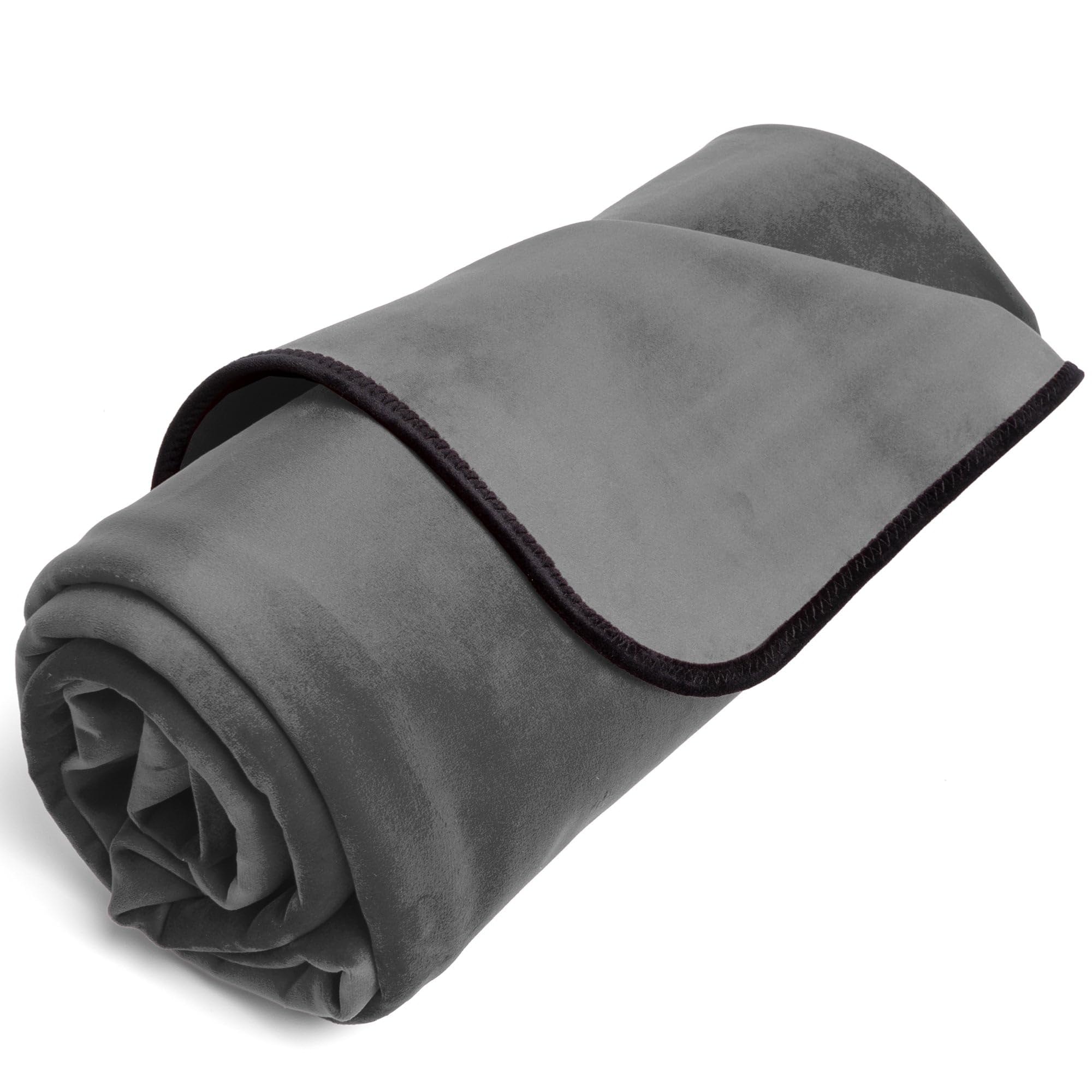 Liberator Fascinator Throw - Moisture-Proof Sensual Blanket, Mini Size, Microvelvet: Grey