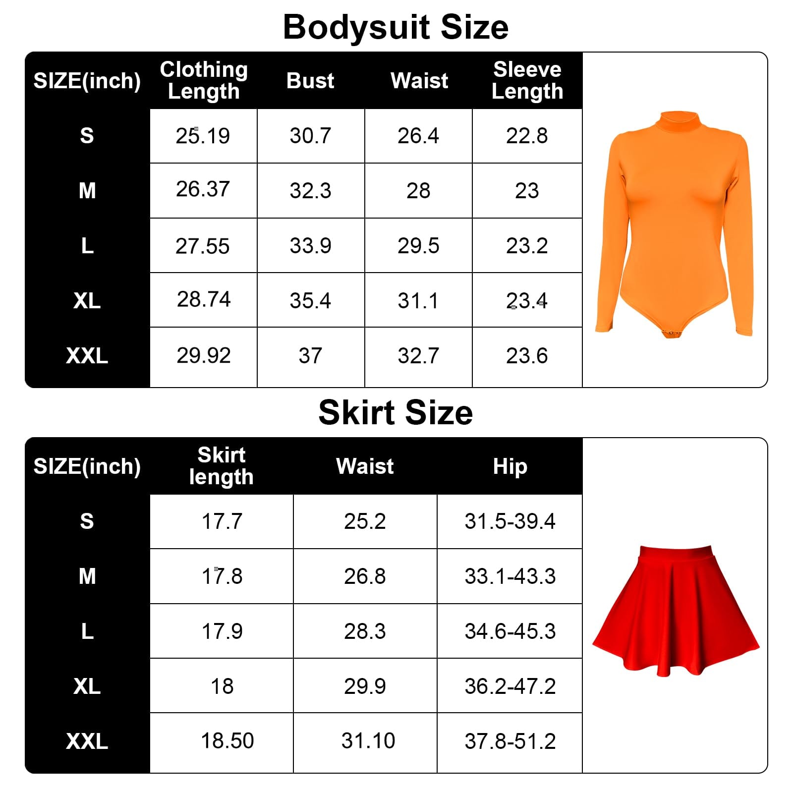 ATAMET Halloween Costume for Women,Sexy Long Sleeve Leotard Turtleneck Tops Bodysuit,Skater Skirt,Magnifying Glass,Socks - Image 4