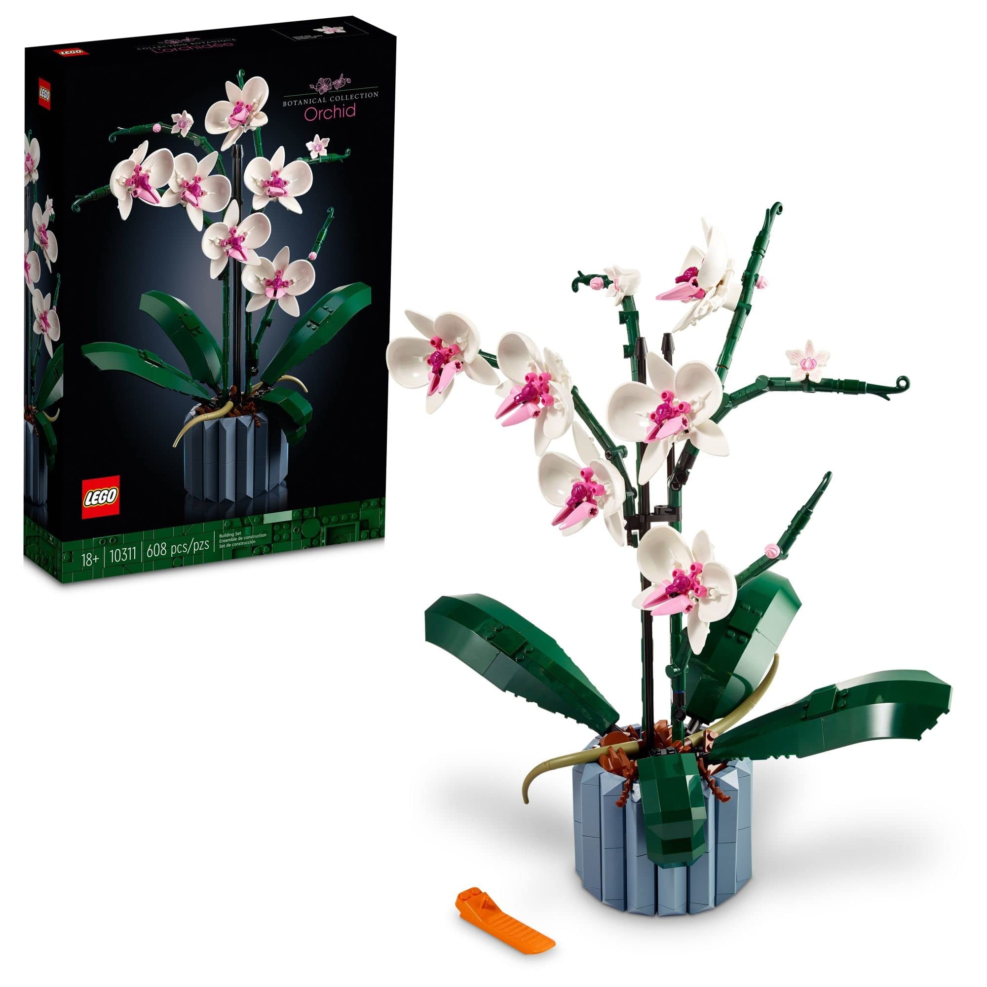 LEGO Botanicals Orchid - Artificial, Fake Indoor Flowers Building Set for Home, Kitchen, Desk Decoration, Adults Ages 18+ - Gift for Her and Him - 10311 - Image 1