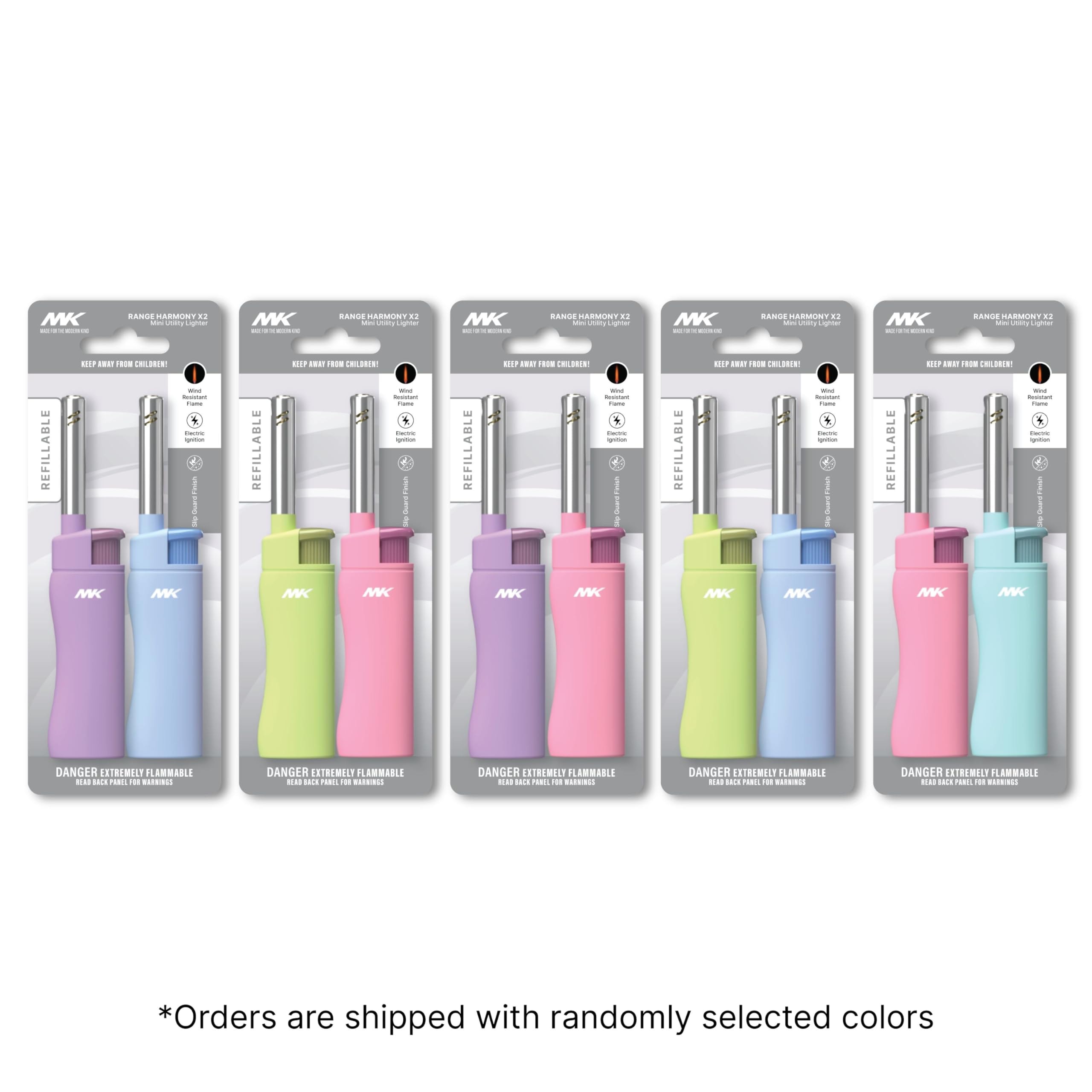 MK Lighter Candle Lighters, Windproof Flame, Ideal as Lighters for Candle, BBQ Lighters, Camping Lighters, Outdoor Lighters, Butane Refillable Lighters (Charm-5PC) - Image 2