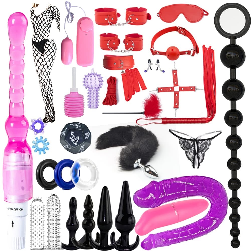 32Pcs SM Bondage Restraint Vibrator Silicone Anal Plug Dildo Sex Toys for Butt plug2 Color: 32Pcs SM Bondage Restraint Vibrator Silicone Anal Plug Dildo Sex Toys for Butt plug2 Color