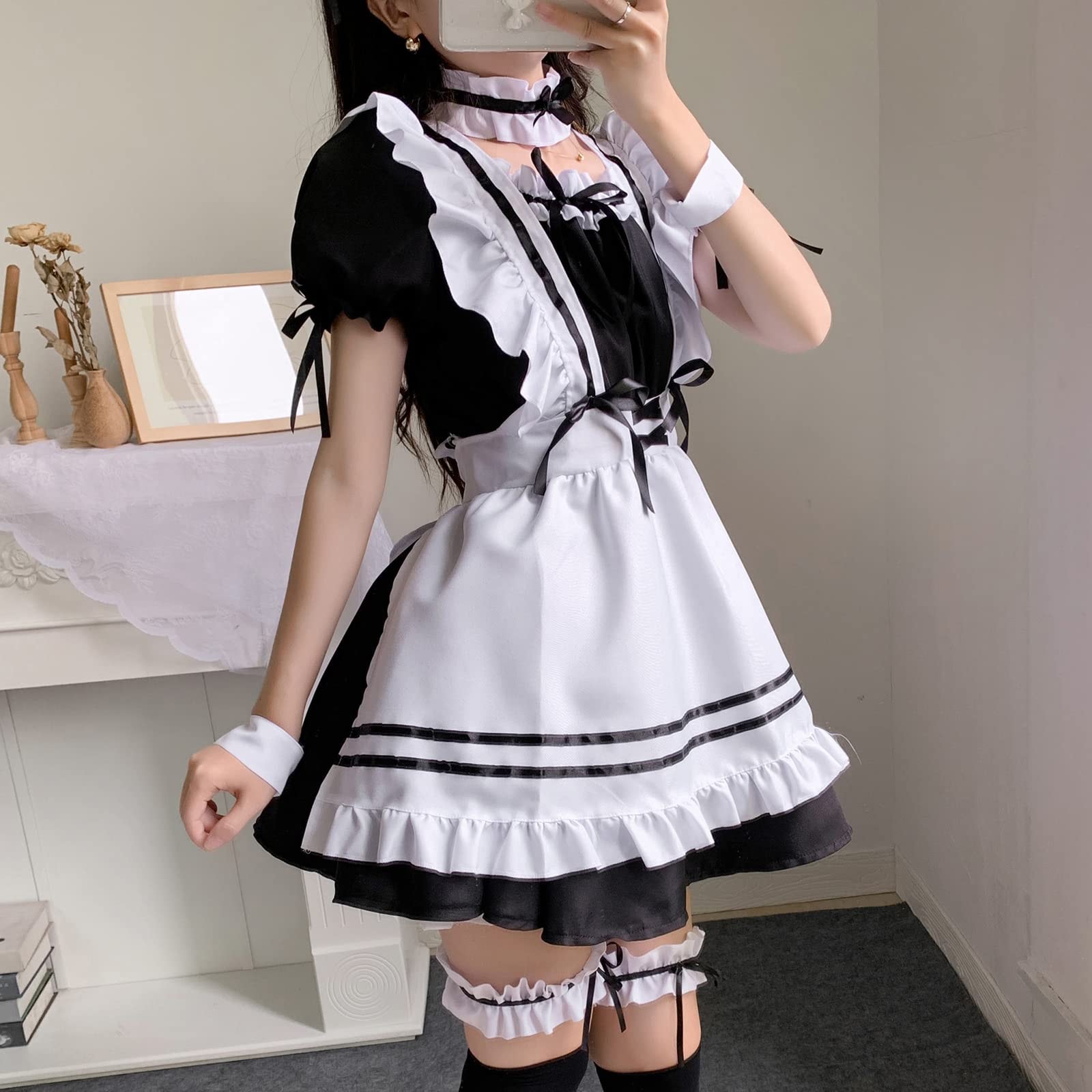 Japanese Anime Cosplay Maid Outfit Dress Japanese Maid Outfit Set Cute Halloween Makeup Cosplay Costume - Image 2