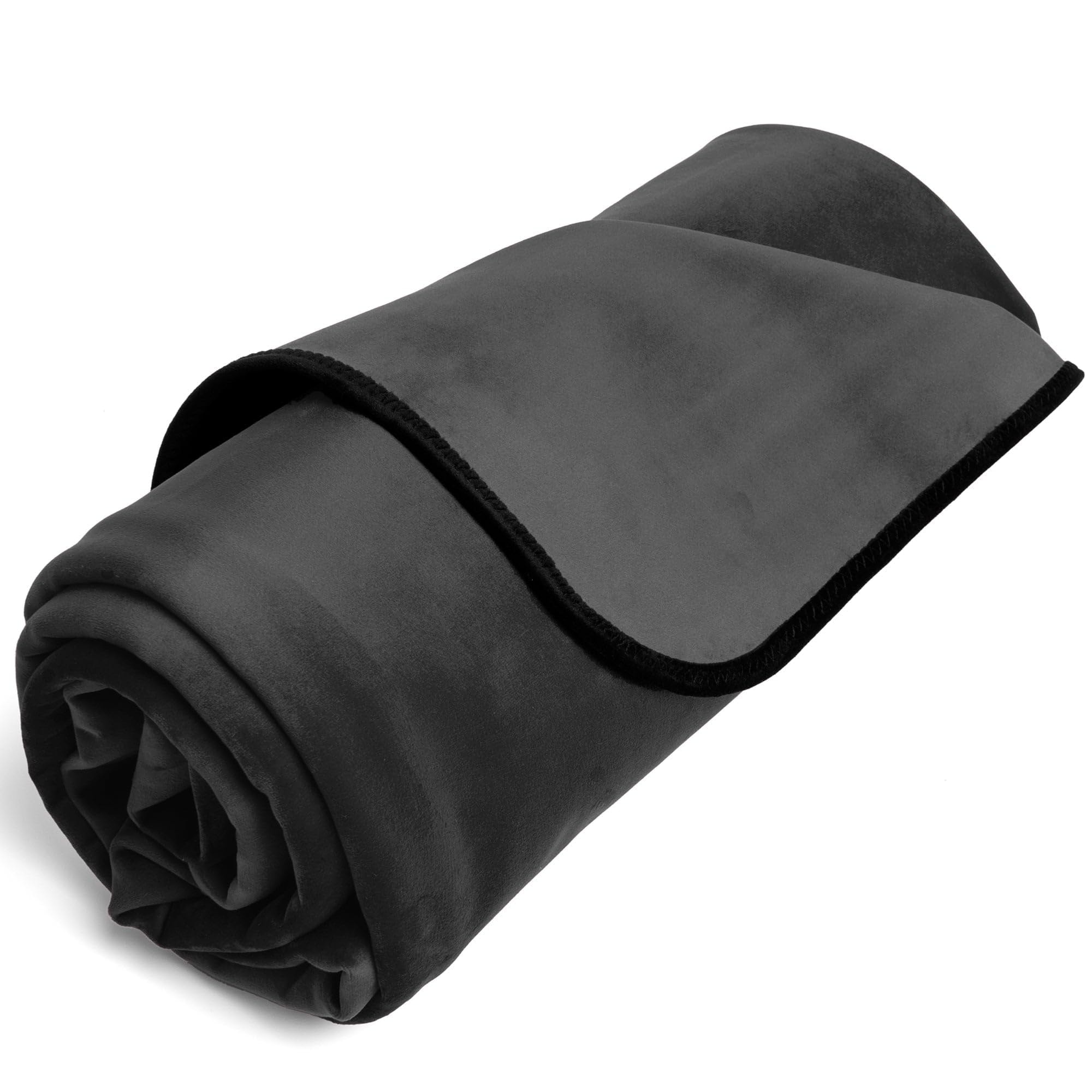 Liberator Fascinator Throw - Moisture-Proof Sensual Blanket, Mini Size, Microvelvet: Black