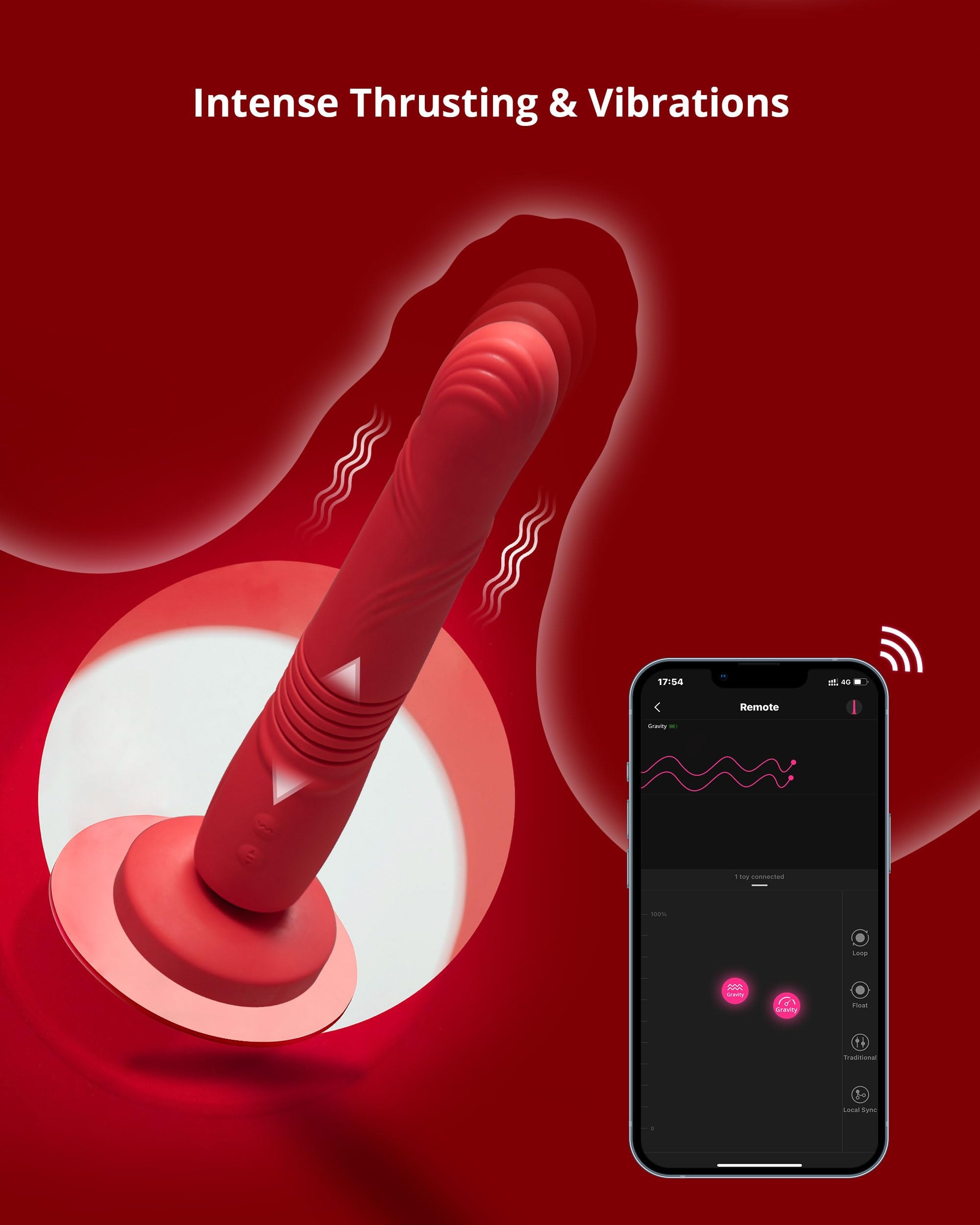 LOVENSE Gravity G Spot Thrusting Vibrator, App Remote Control G-Spot Vibrator for Women Rechargeable G Spot Dildo Thrusting & Vibrating Modes, Bluetooth Adult Sex Toys for Couples Play - Image 6