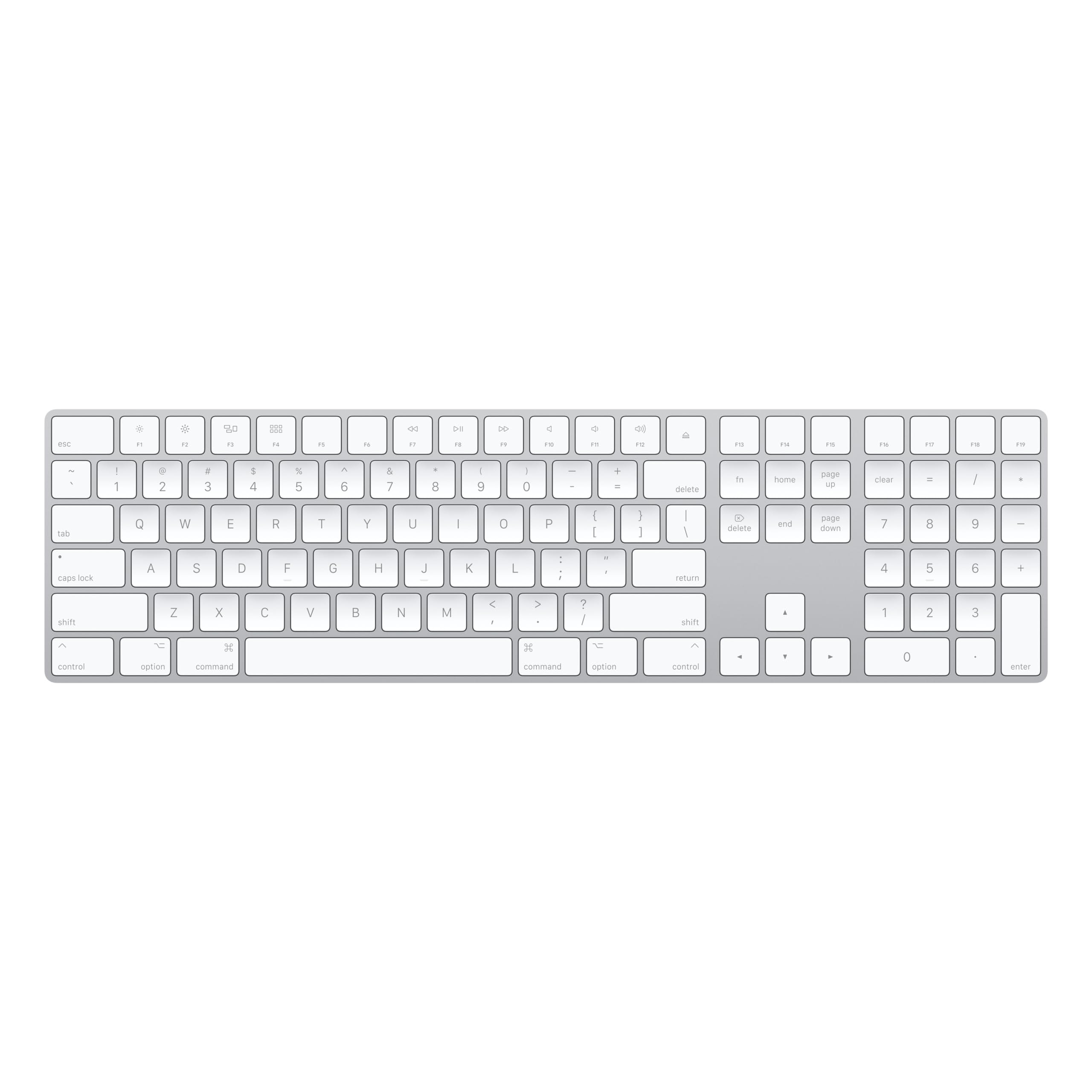 Apple Magic Keyboard with Numeric Keypad: Wireless, Bluetooth, Rechargeable. Works with Mac, iPad, or iPhone;  - White - Image 1